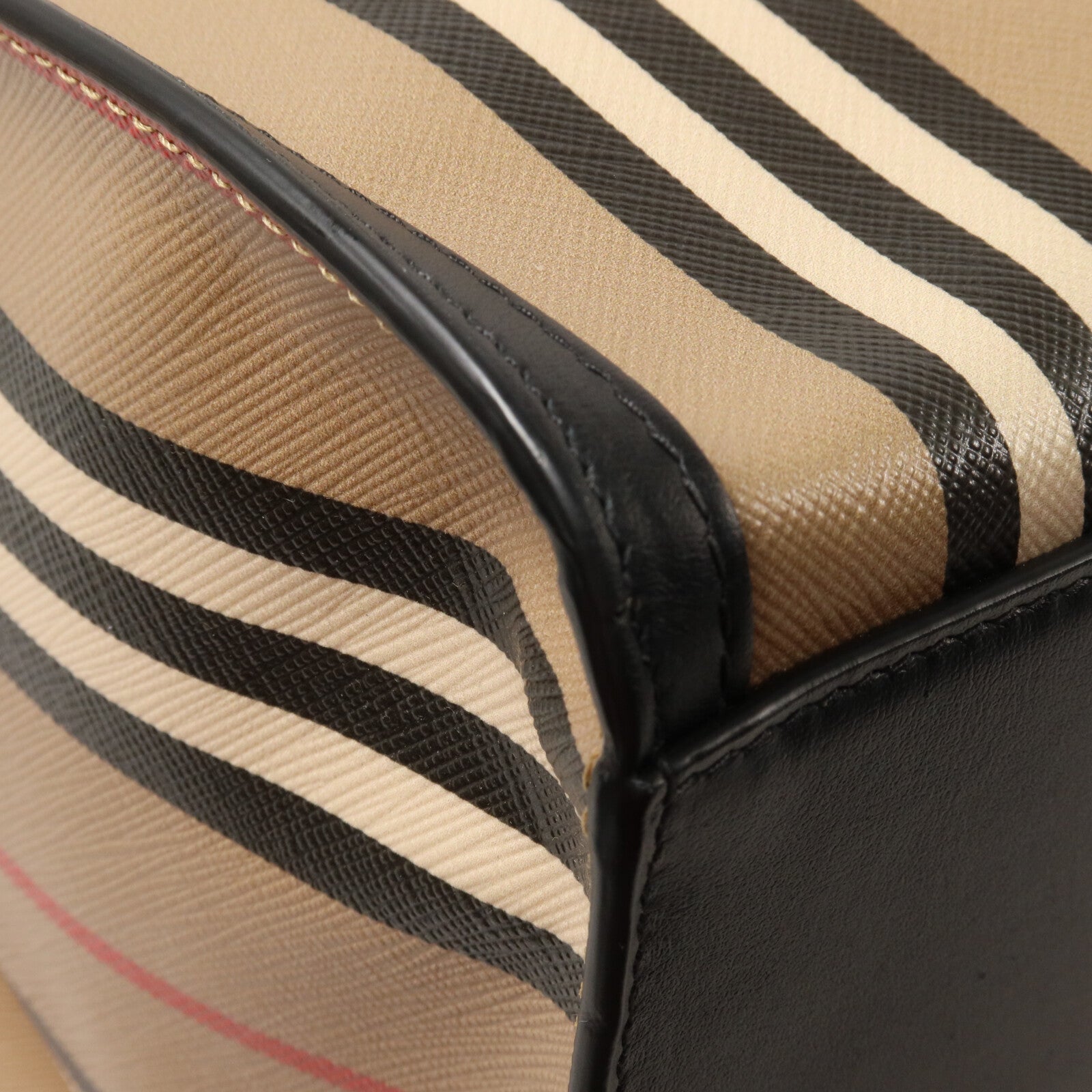 BURBERRY 塗層帆布Icon Stripe手挽袋