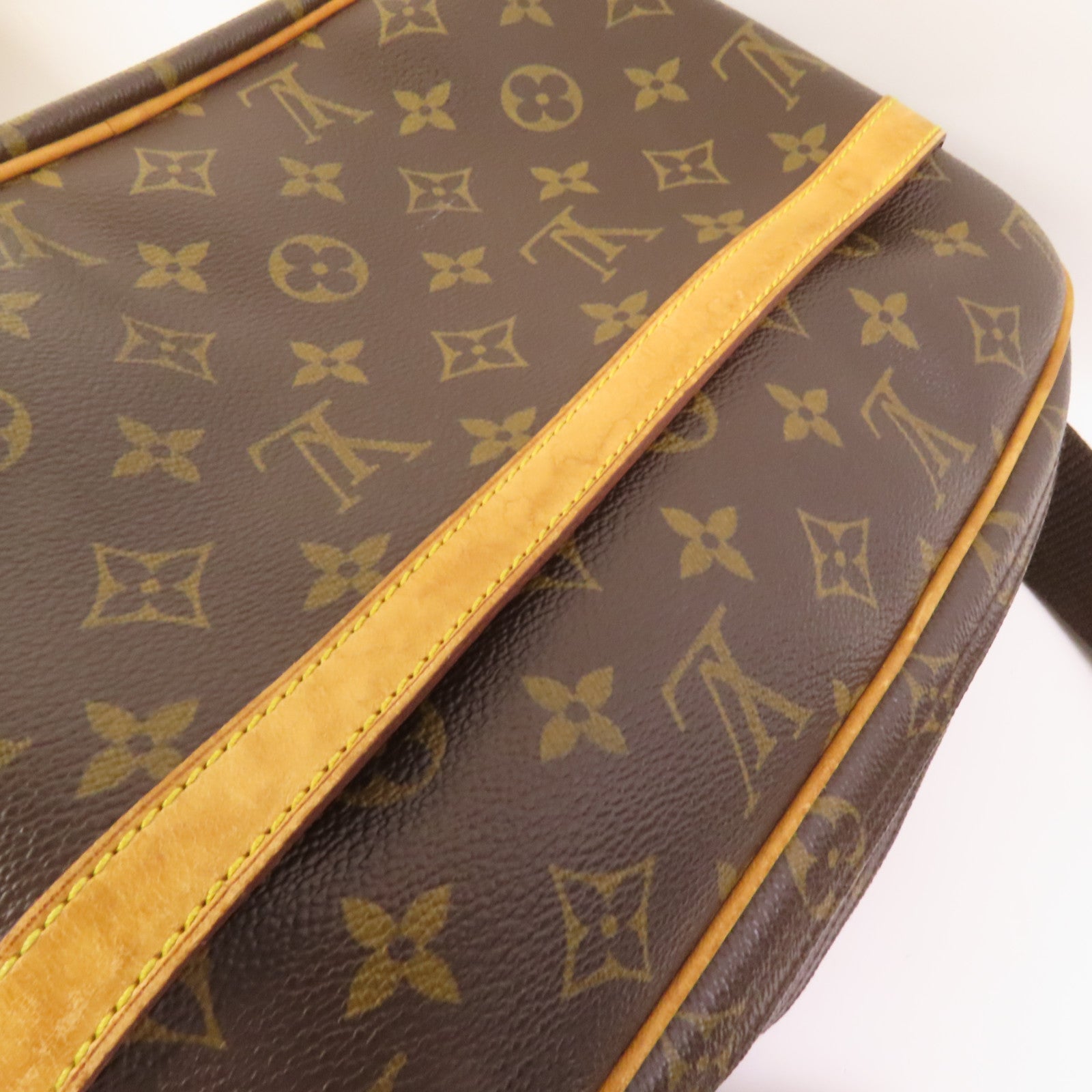 LOUIS VUITTON 【激減優惠】Monogram Reporter PM金扣肩背袋棕色