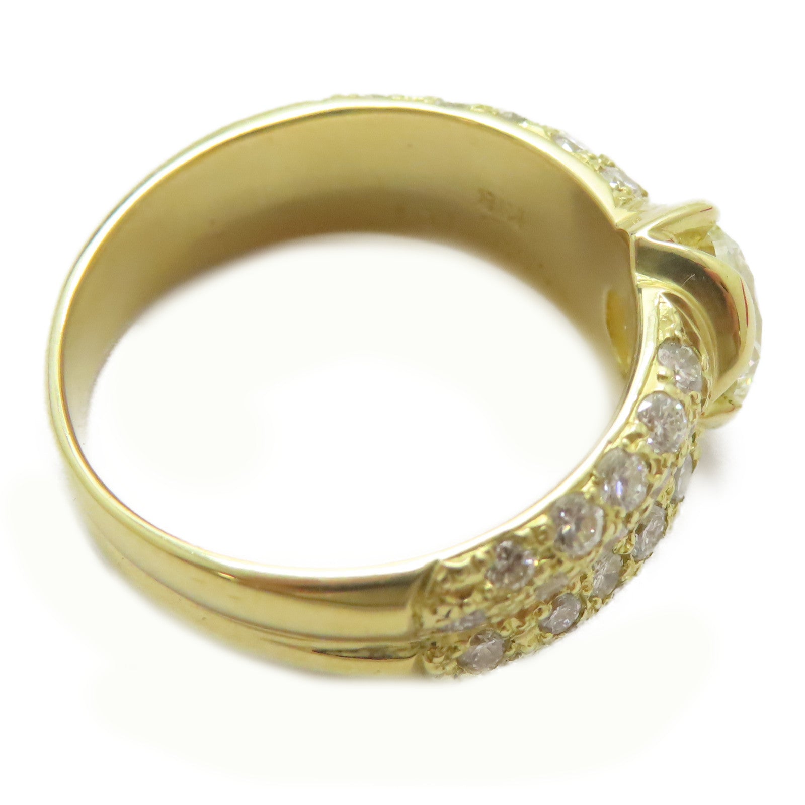 JEWELRY 18K黃金/1.069ct鑽石/1.01ct鑽石Diamond Ring戒指US#7