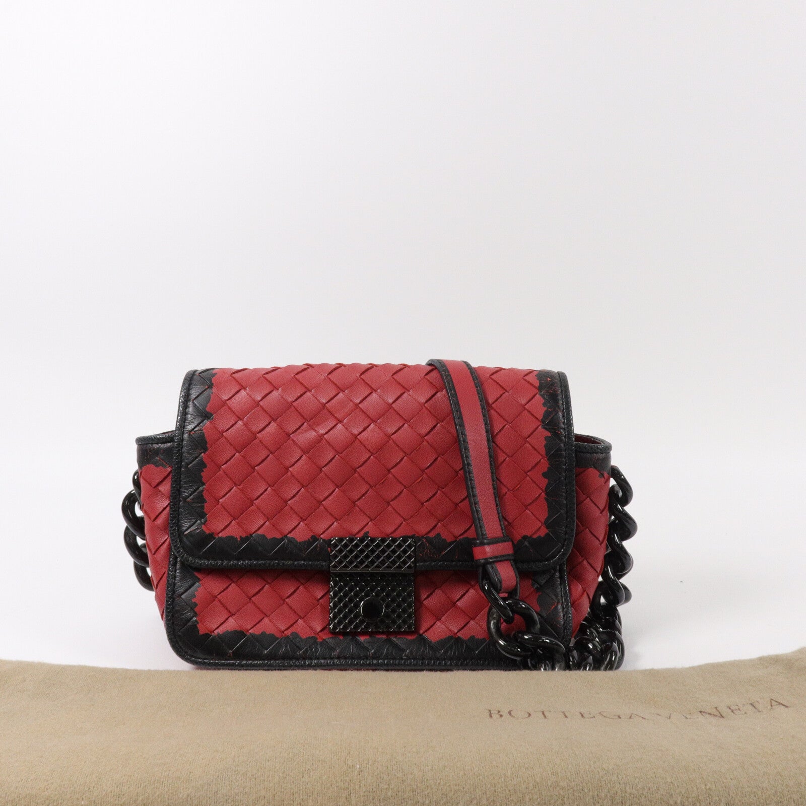 BOTTEGA VENETA 羊皮皮革Shoulder Bag鏈帶肩背袋