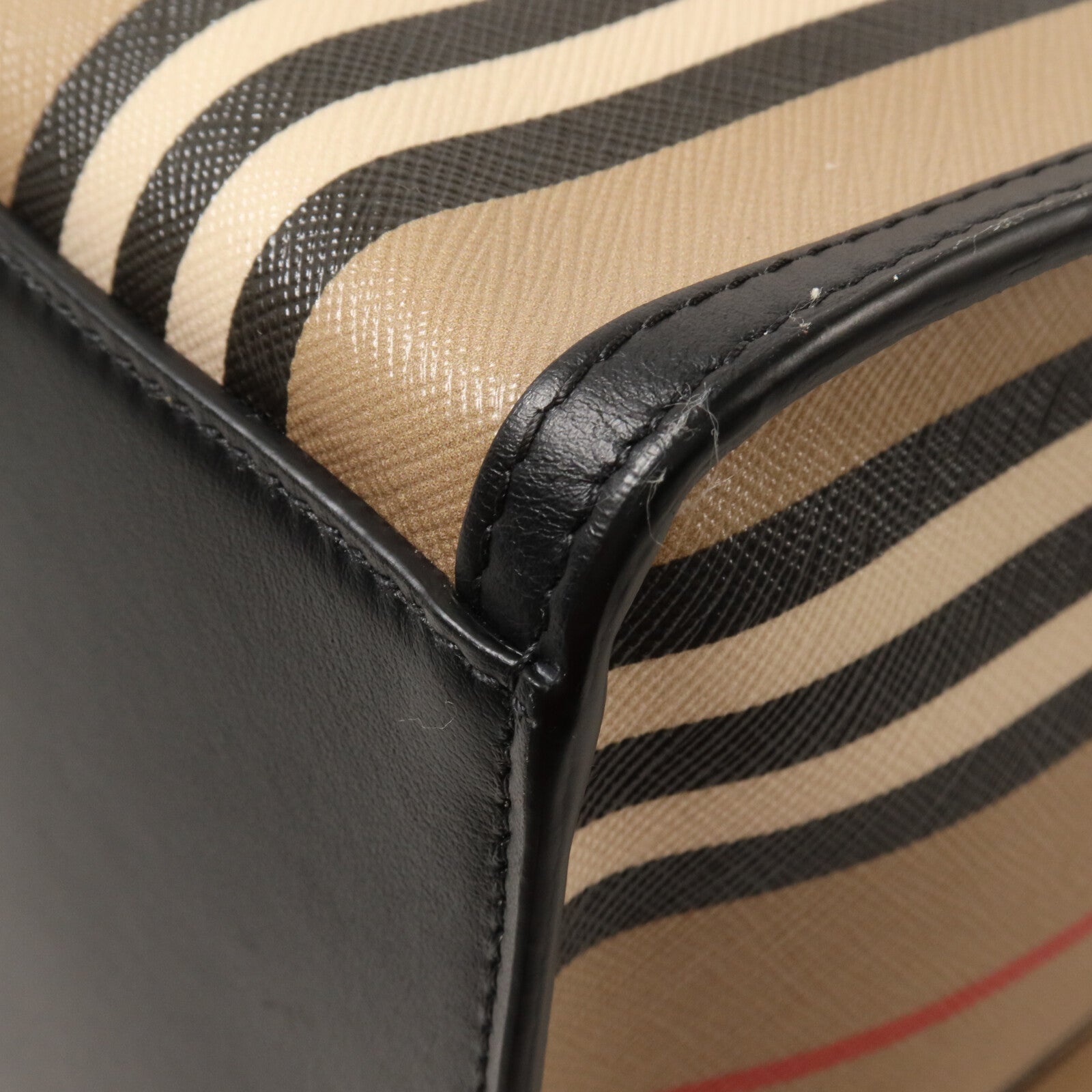 BURBERRY 塗層帆布Icon Stripe手挽袋