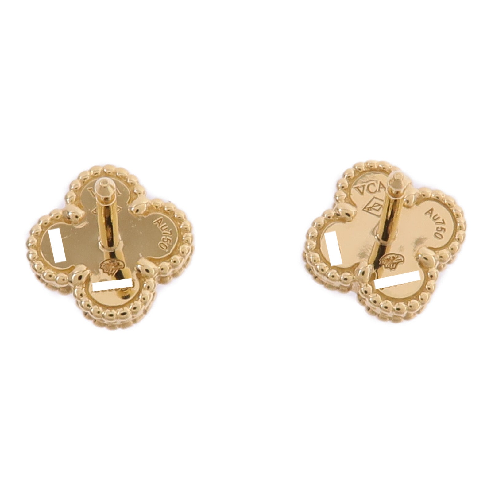 Van Cleef & Arpels 18K黃金Sweet Alhambra Earstuds縞瑪瑙耳環