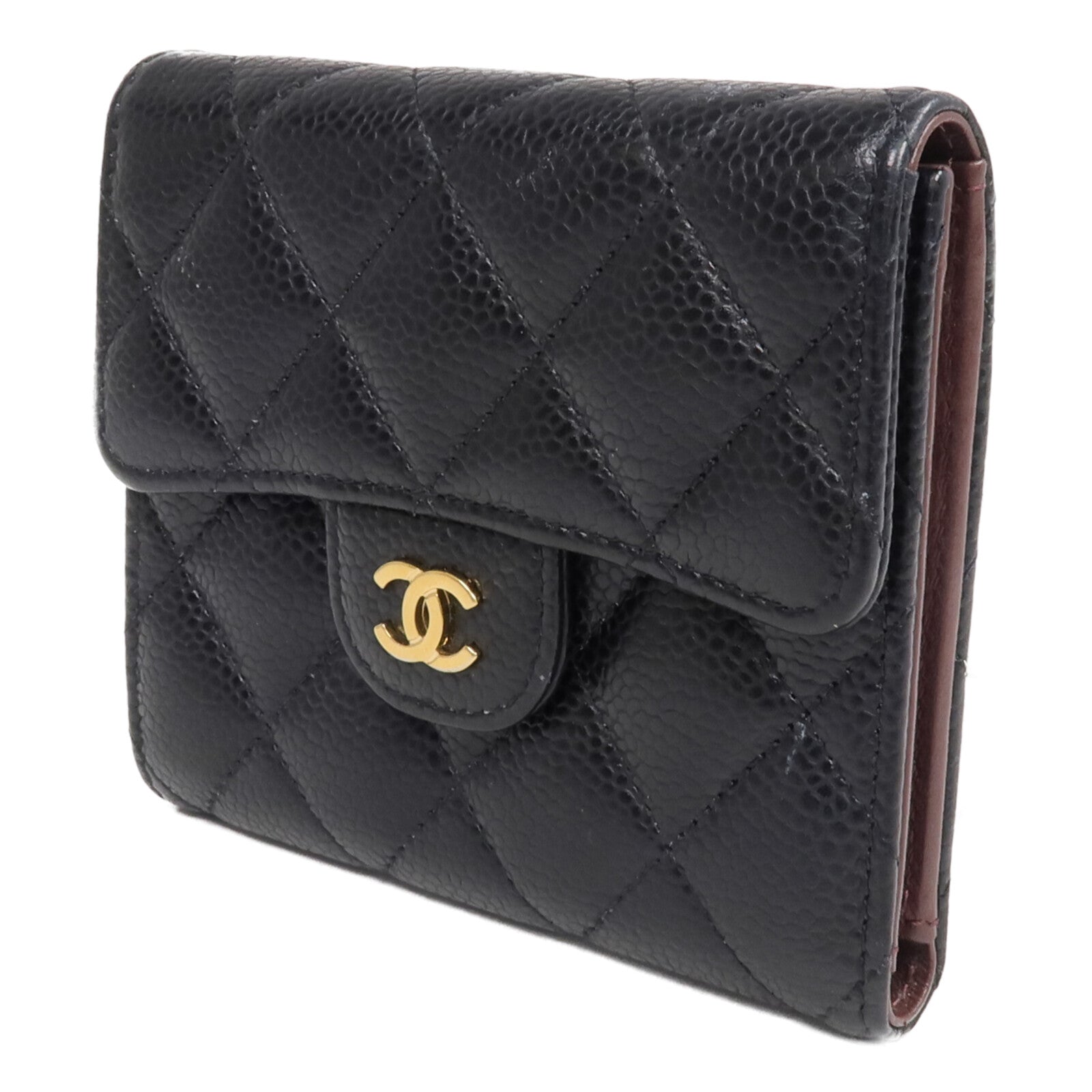 CHANEL 牛皮皮革Wallet金扣錢包