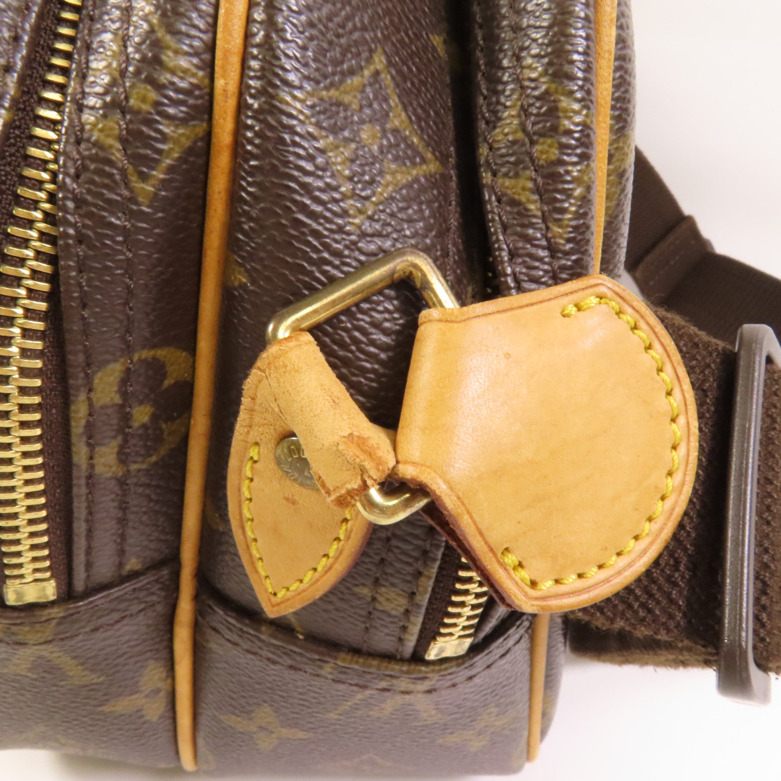 LOUIS VUITTON 【激減優惠】Monogram Reporter PM金扣肩背袋棕色