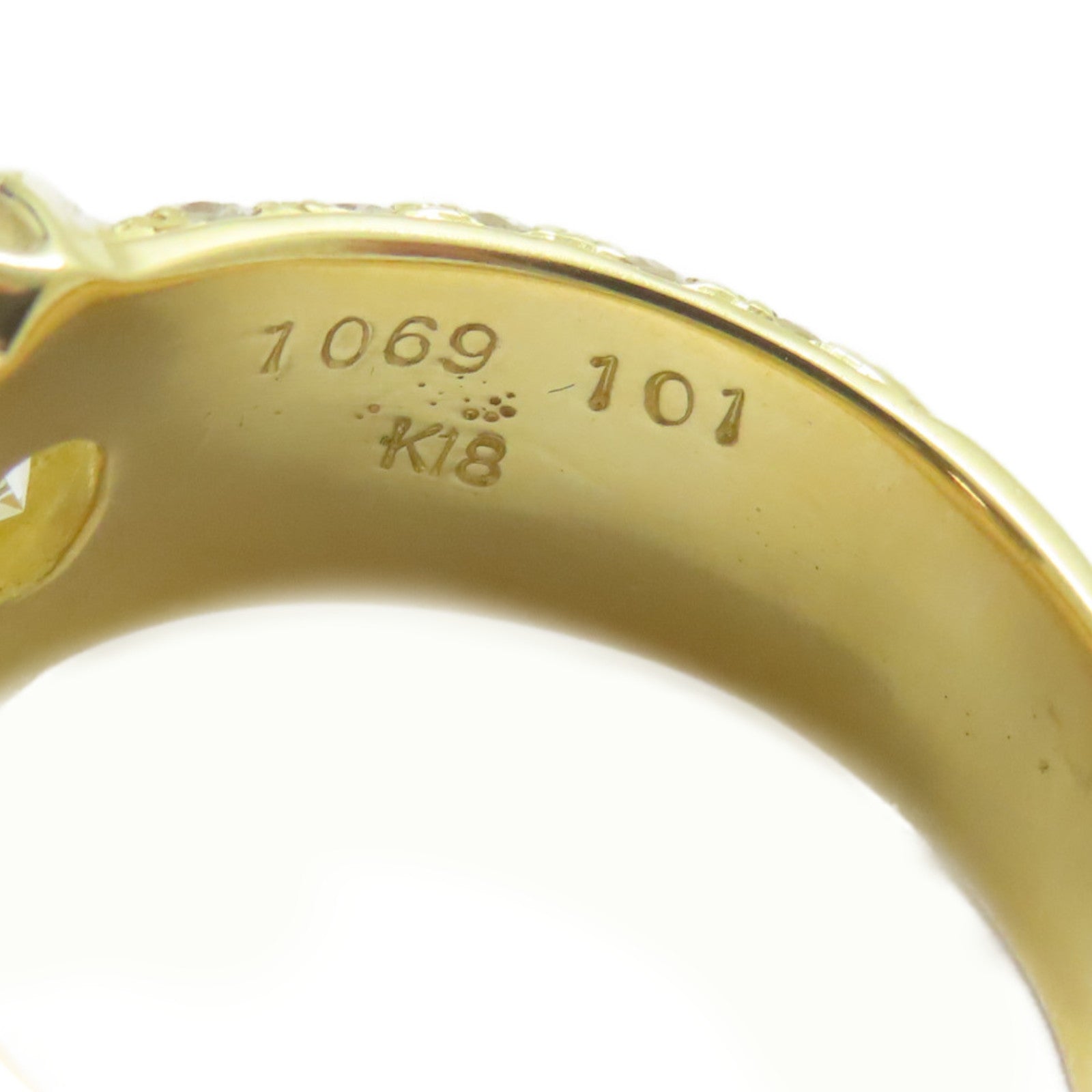 JEWELRY 18K黃金/1.069ct鑽石/1.01ct鑽石Diamond Ring戒指US#7