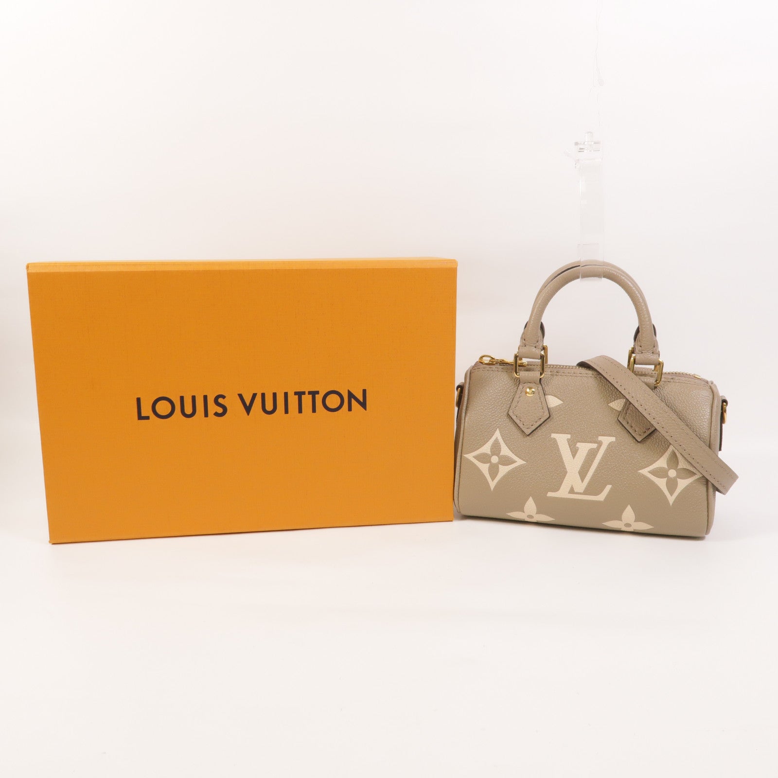 LOUIS VUITTON Monogram Empreinte Nano Speedy金扣手挽肩背兩用袋