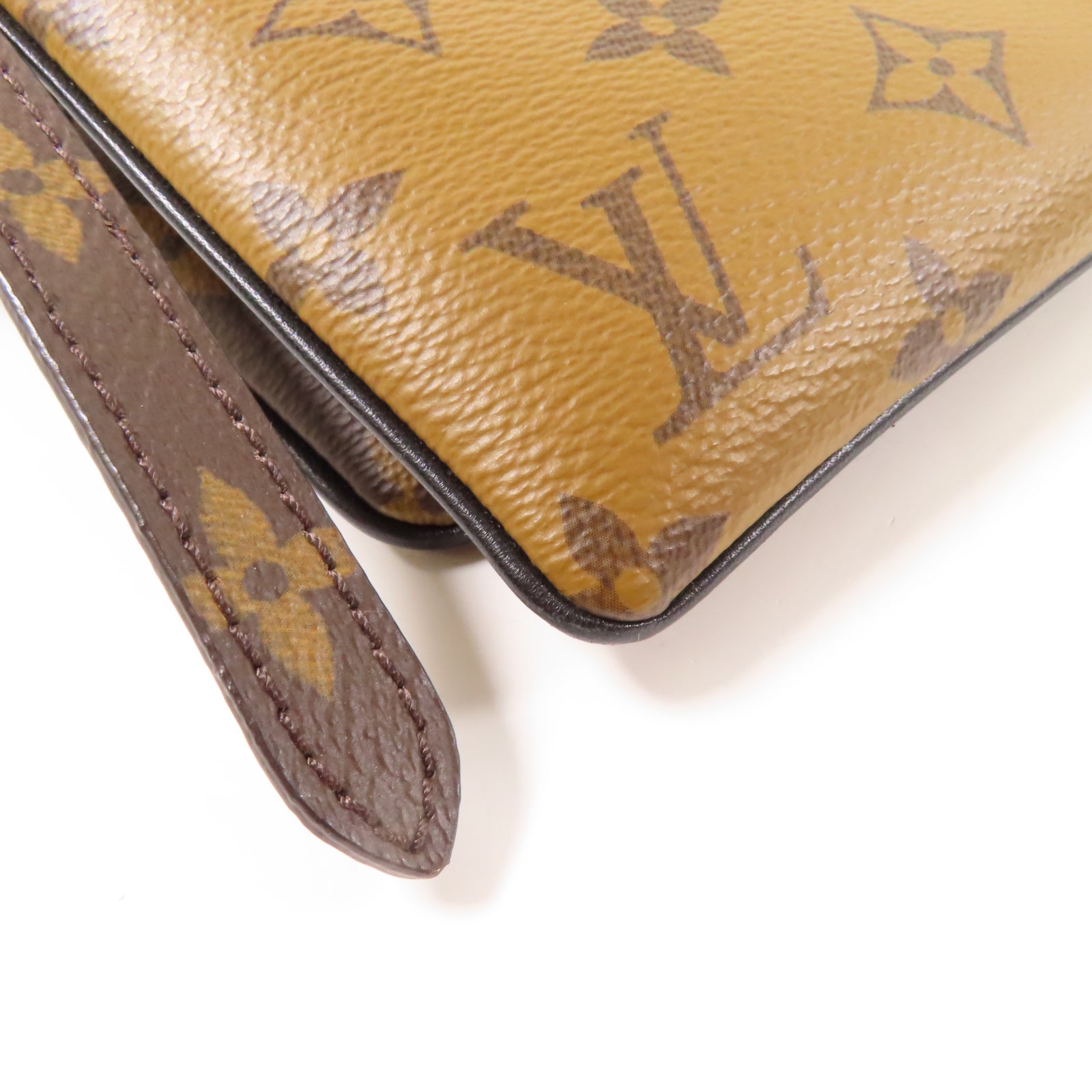 LOUIS VUITTON 【激減優惠】Monogram Reverse Multi Pochette金扣肩背袋啡色/黑色