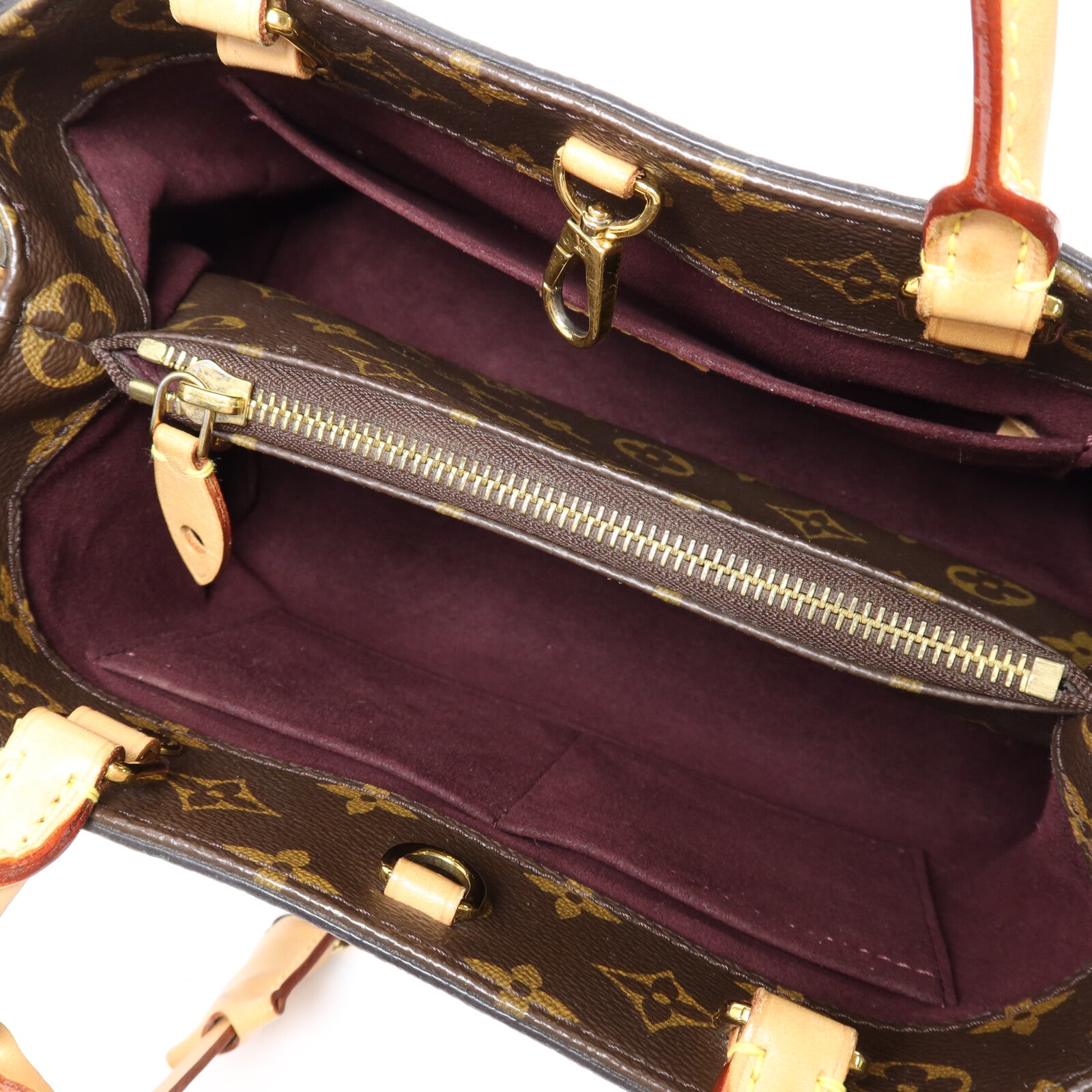 LOUIS VUITTON Monogram Montaigne BB金扣手挽肩背兩用袋棕色