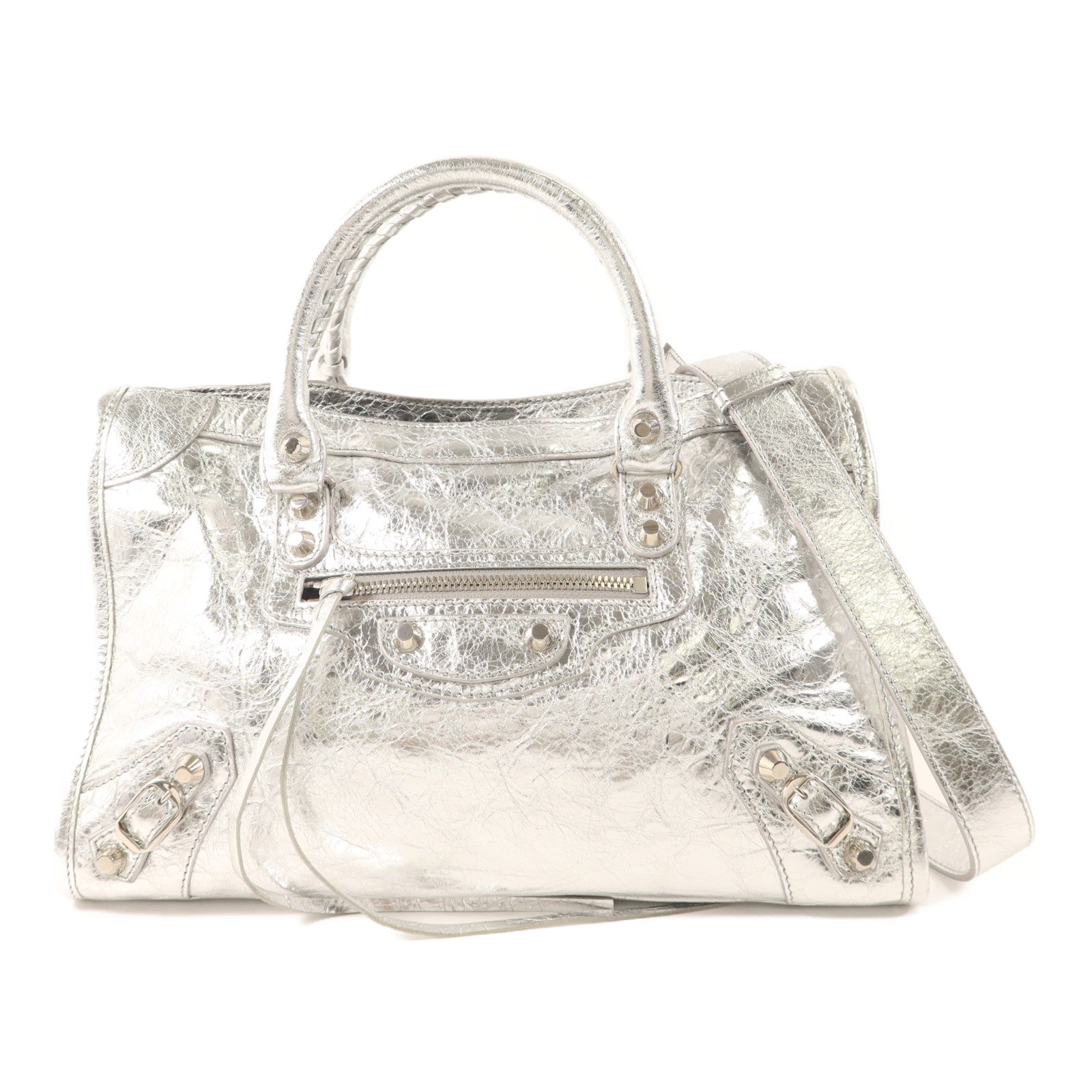 BALENCIAGA 牛皮皮革Le City Bag Small銀扣手挽肩背兩用袋