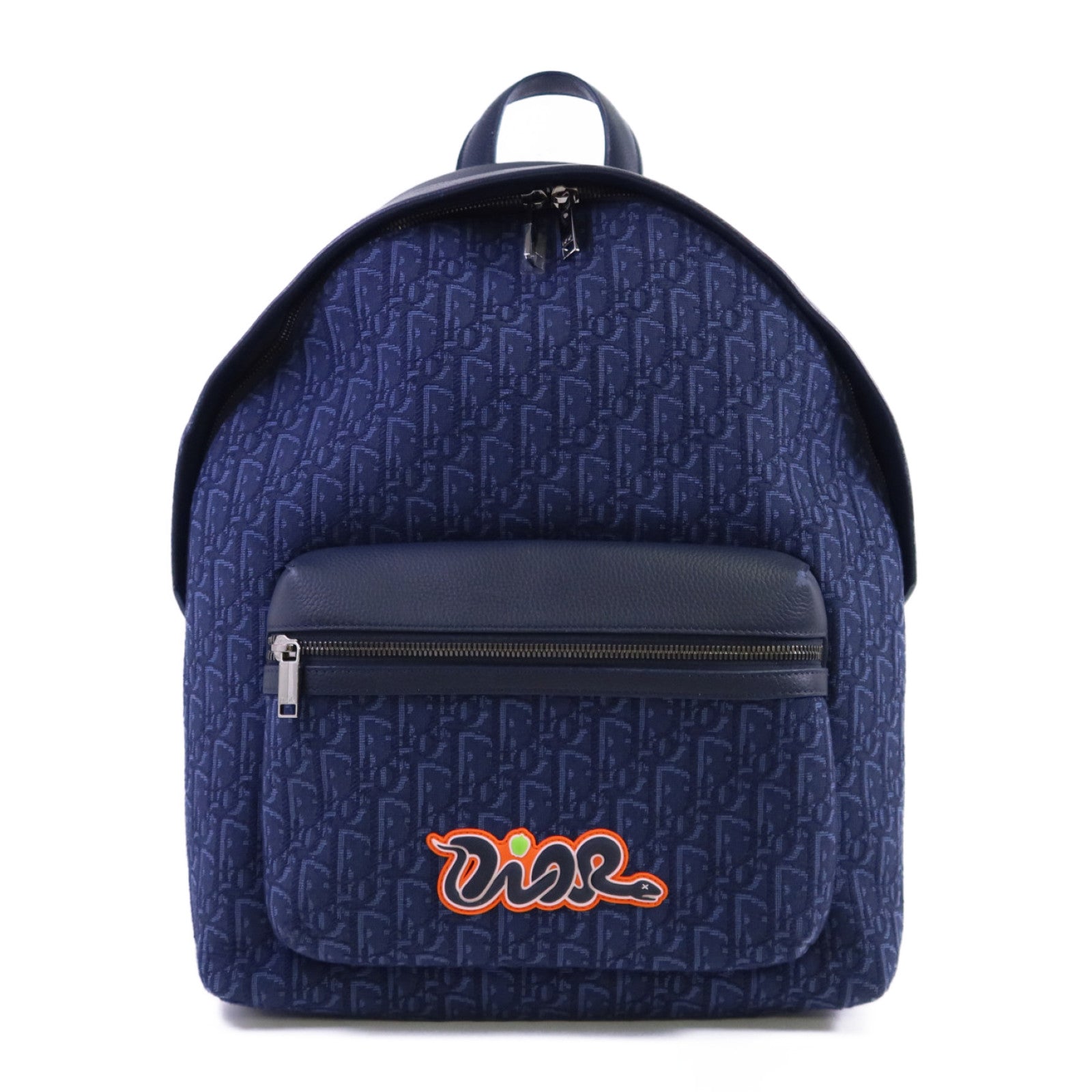 Dior 【激減優惠】Obriqur帆布/牛皮皮革Dior X Kaws Rider 2.0 Zipped Backpack銀扣背包