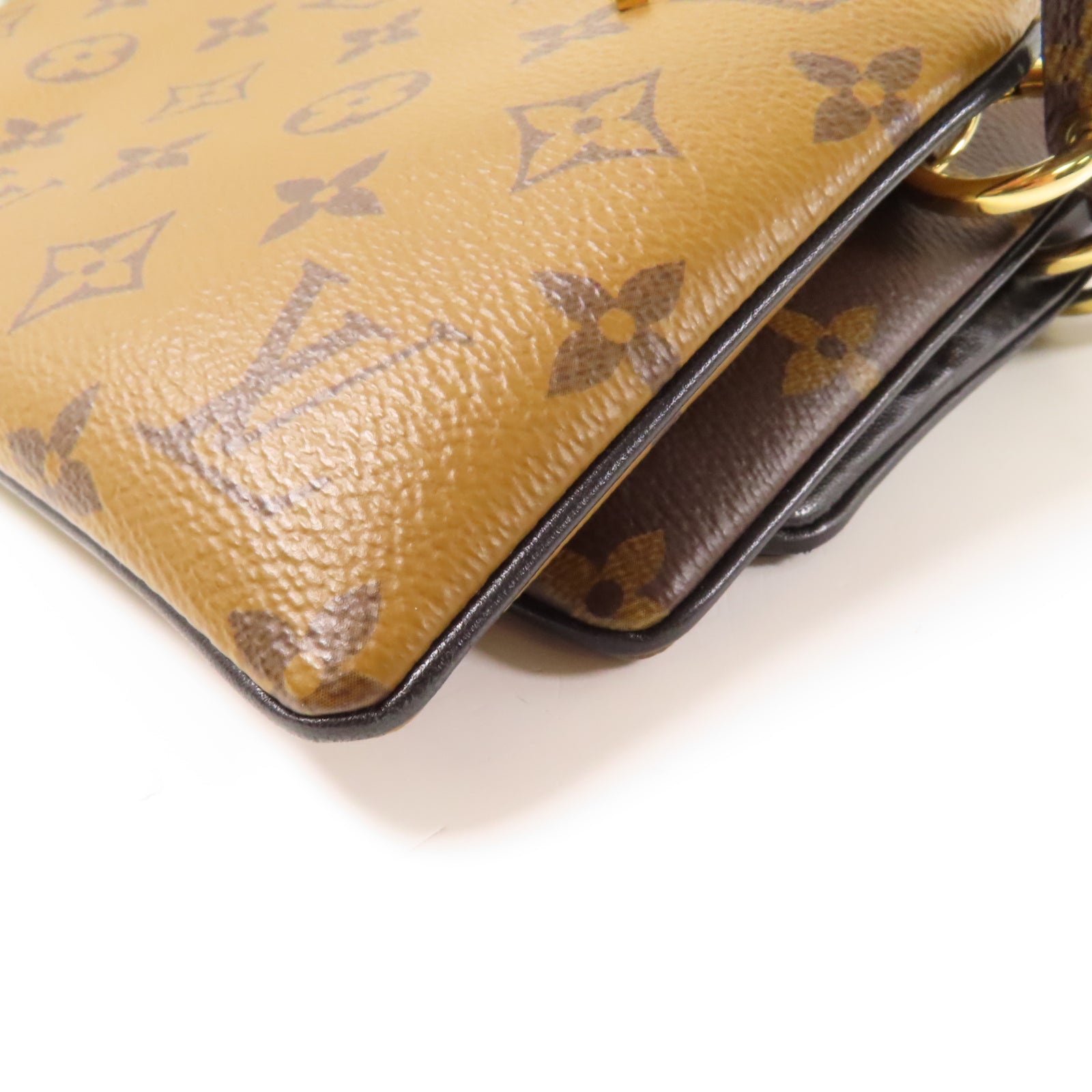 LOUIS VUITTON 【激減優惠】Monogram Reverse Multi Pochette金扣肩背袋啡色/黑色