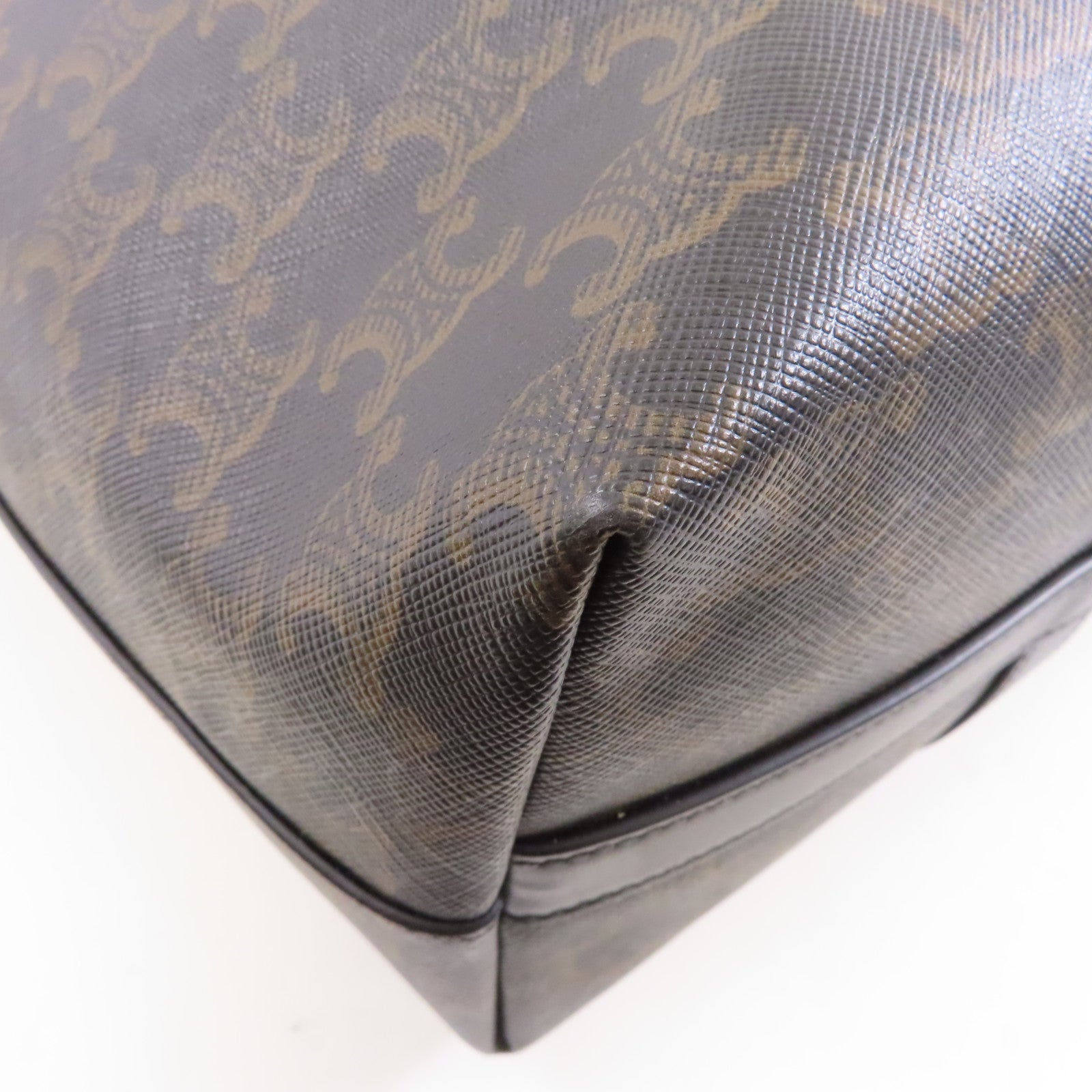 CELINE 【激減優惠】塗層帆布/皮革Shoulder Tote銀扣肩背袋/手挽袋黑色/啡色