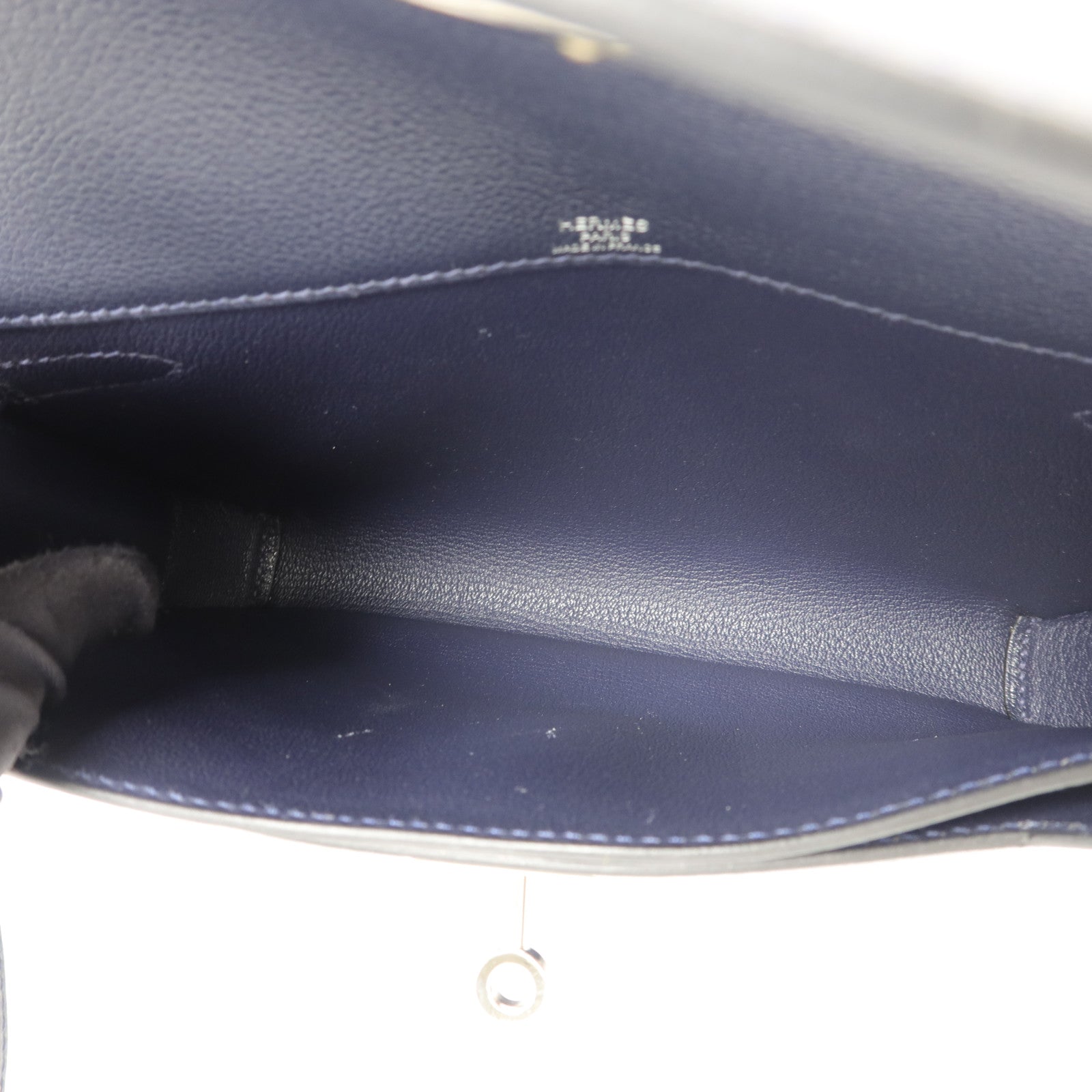 HERMES Woolycot/Togo皮革Kelly Depeches 25手拿包Navy