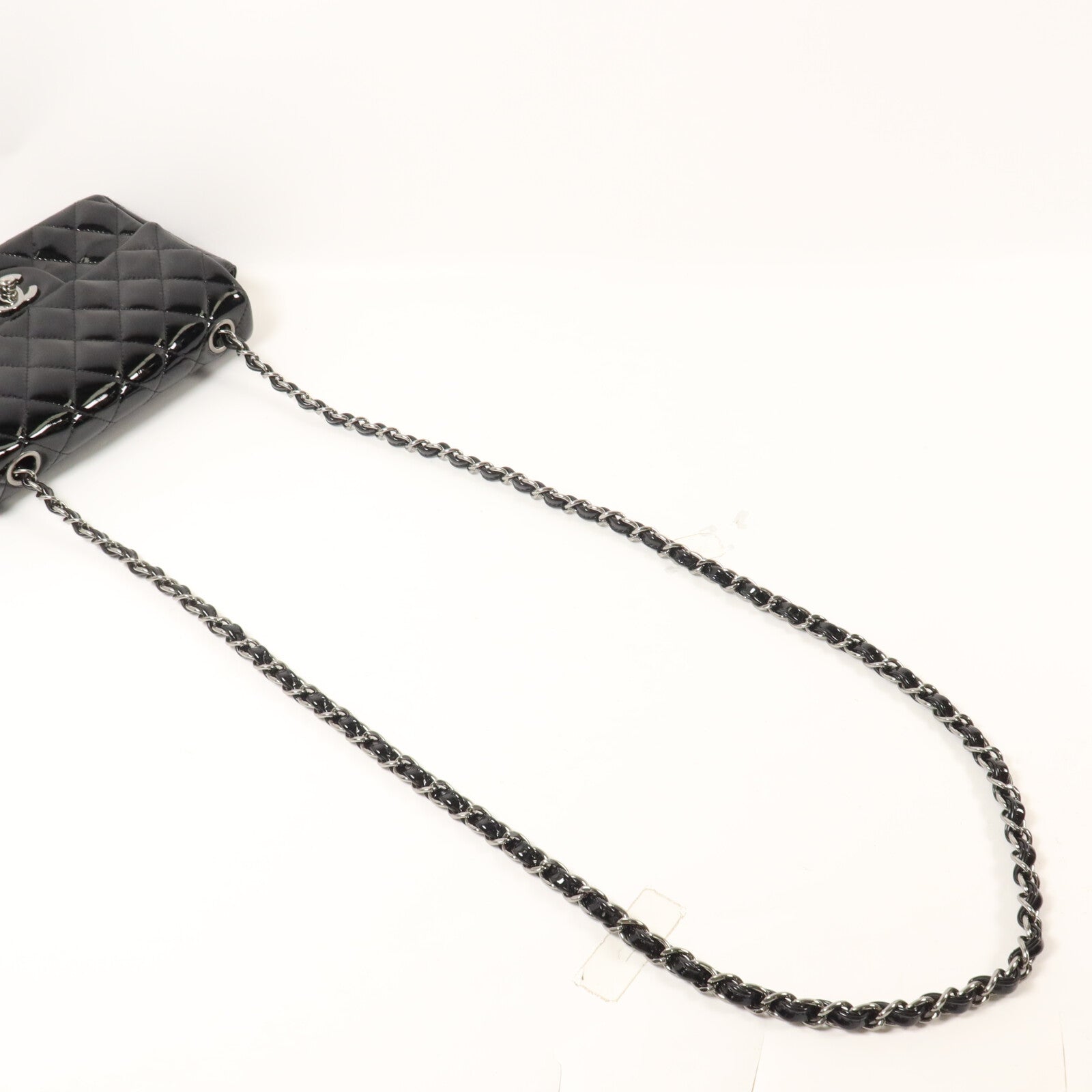 CHANEL 漆皮皮革Mini Classic 20鏈帶肩背袋