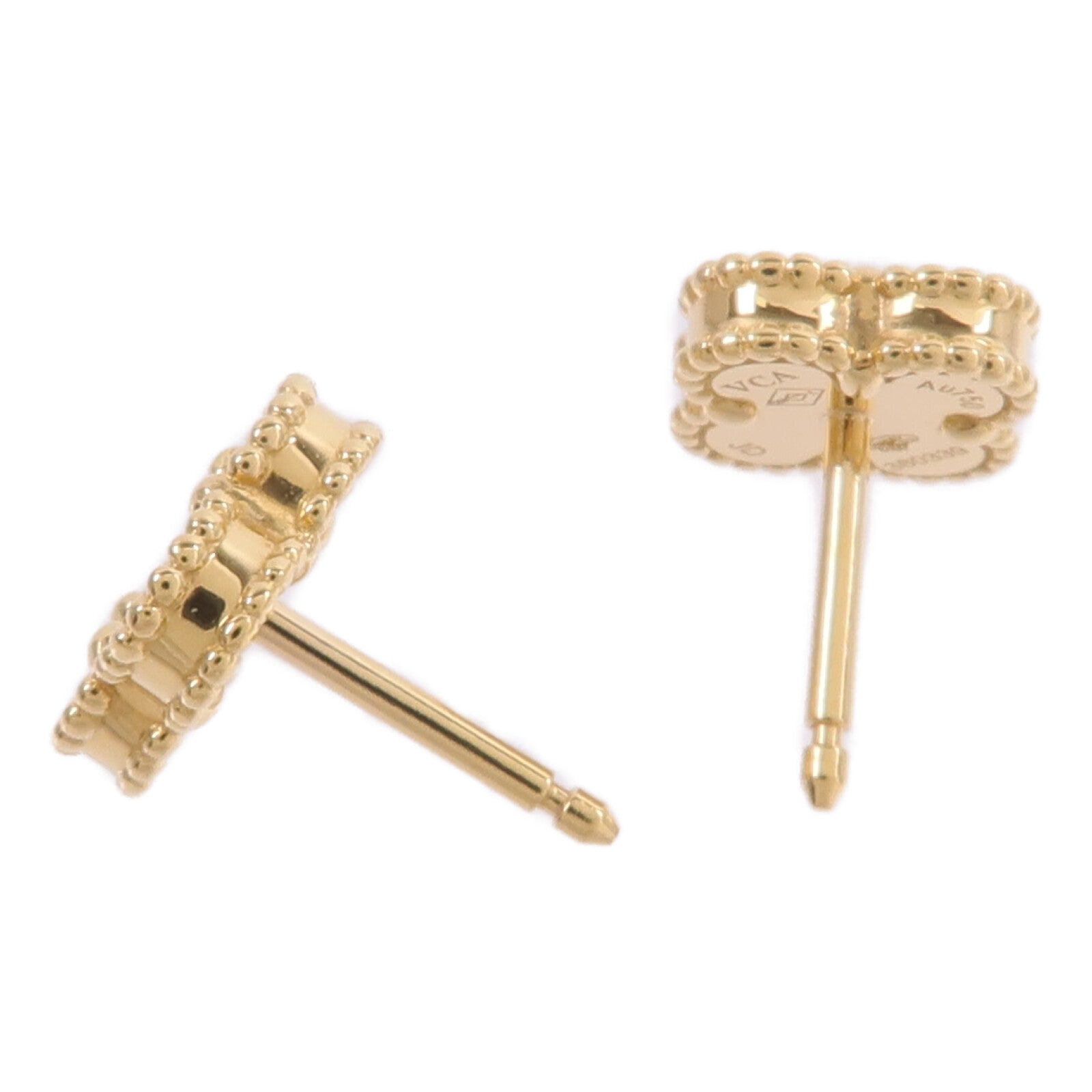 Van Cleef & Arpels 18K黃金Sweet Alhambra Earstuds縞瑪瑙耳環