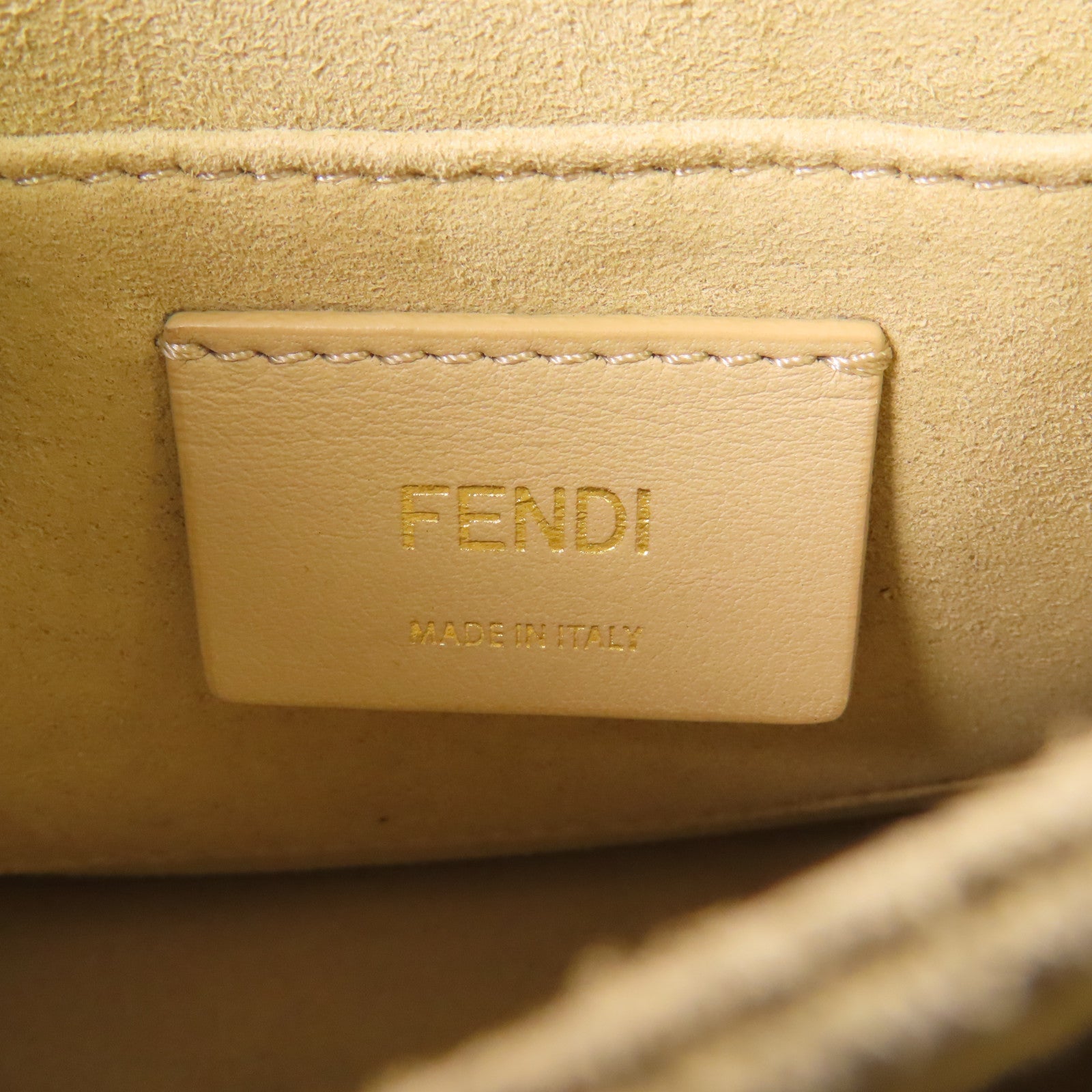 FENDI GHW Kan 1 Bag Chain Shoulder Bag 8M0381 Calfskin Leather Red