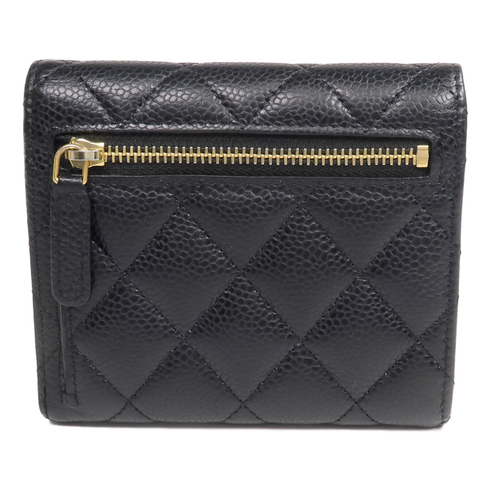 CHANEL 牛皮皮革Wallet金扣錢包