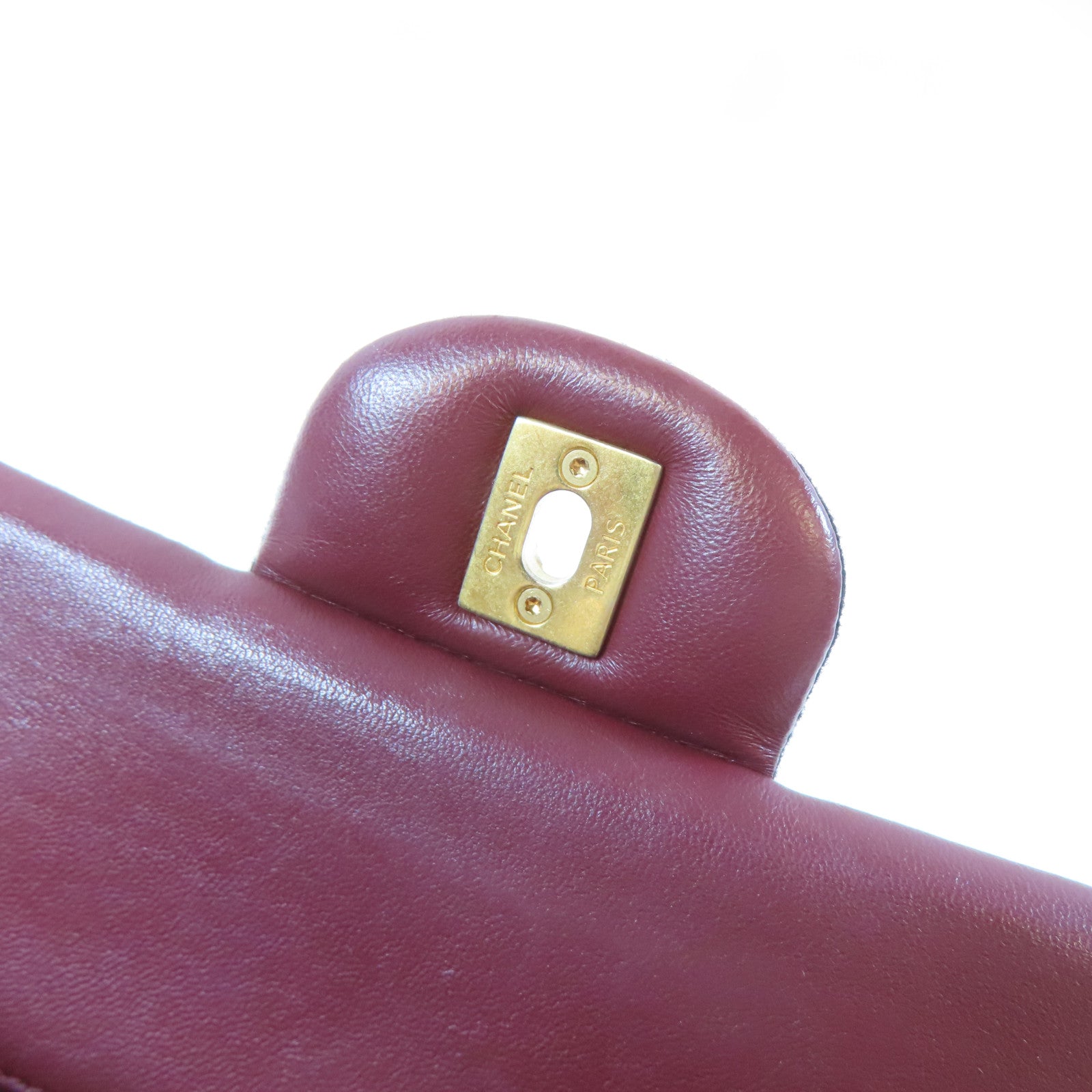 CHANEL 菱格羊毛Chain Shoulder金扣鏈帶肩背袋黑色