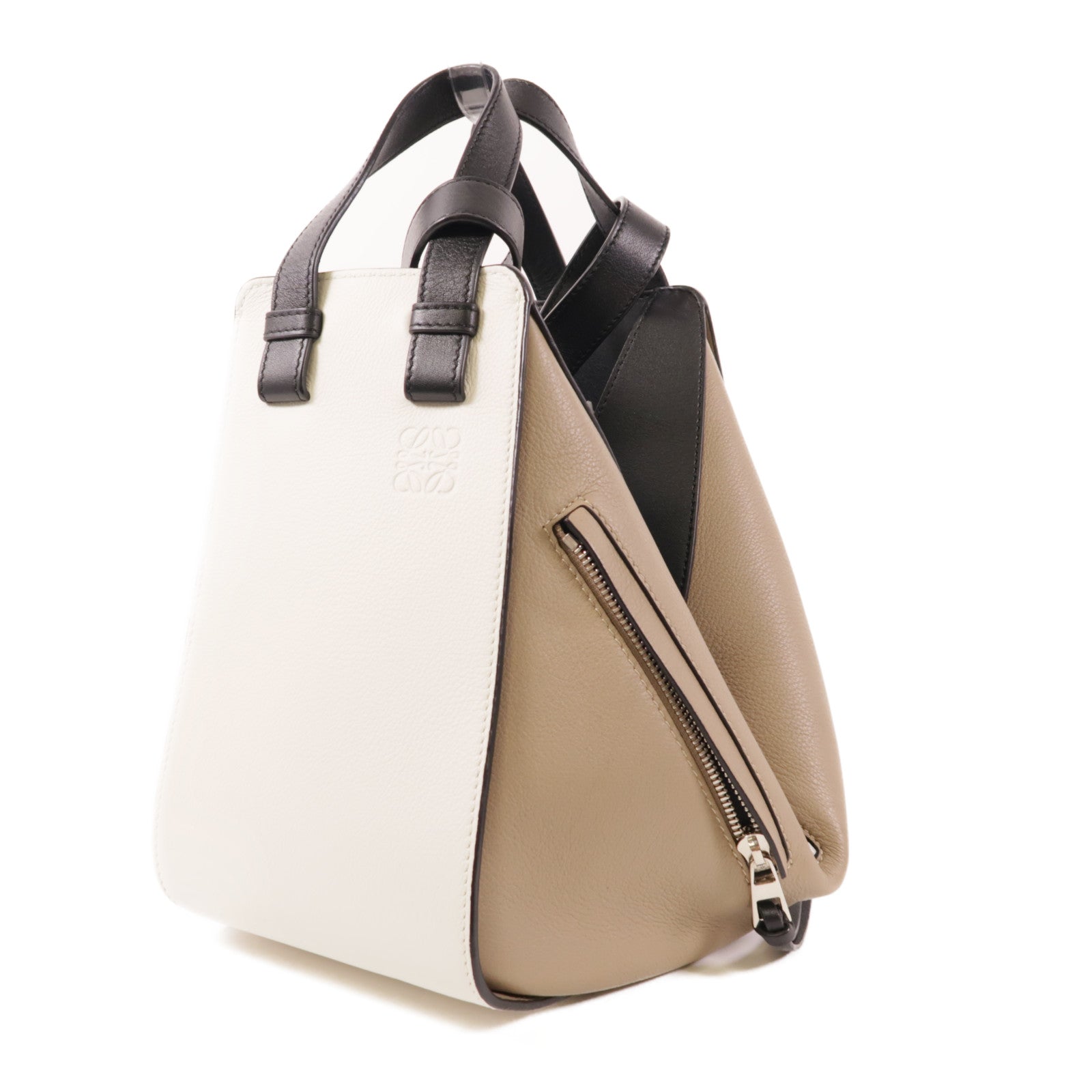 LOEWE 【激減優惠】牛皮皮革Hammock銀扣手挽肩背兩用袋