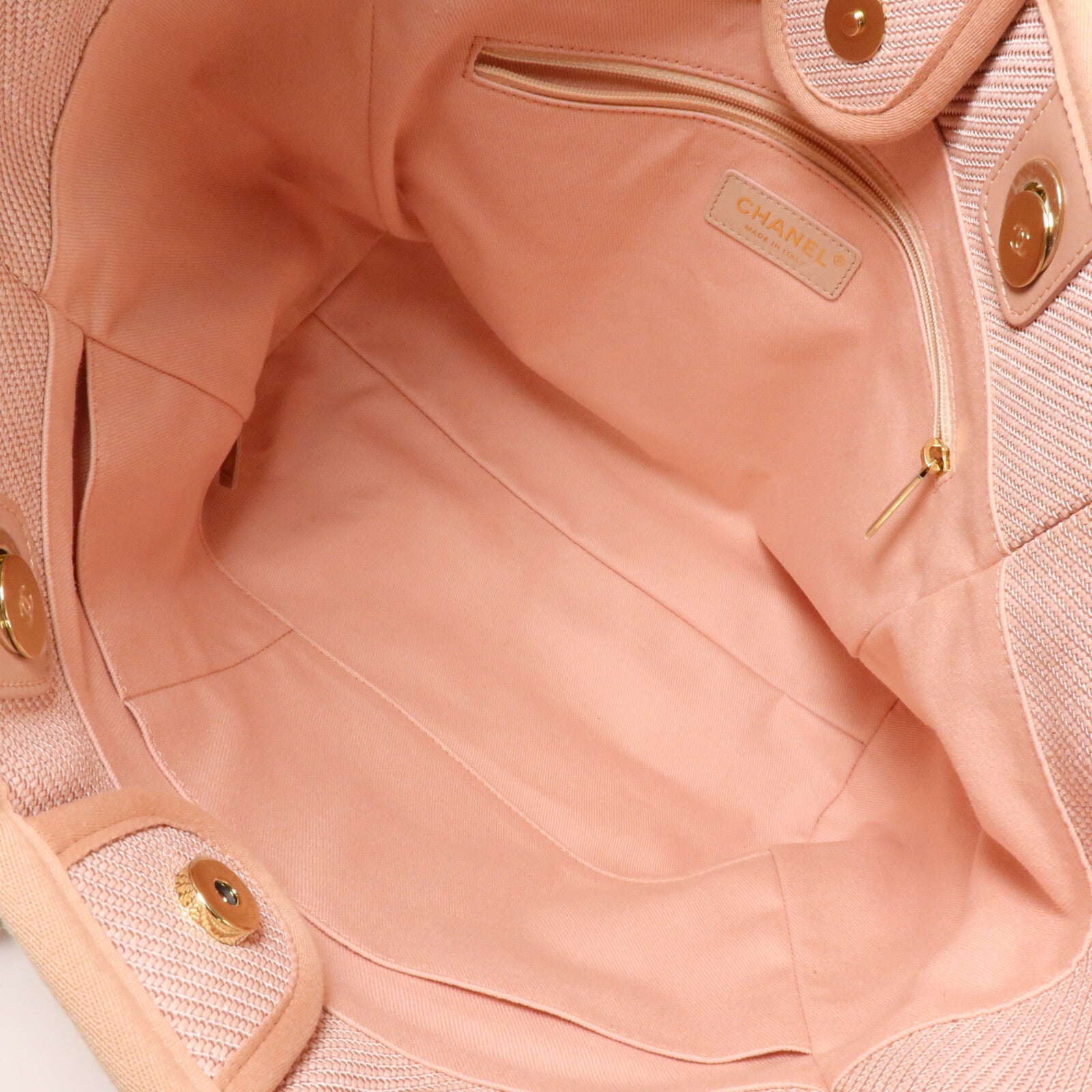CHANEL 帆布Deauville Tote鏈帶肩背袋
