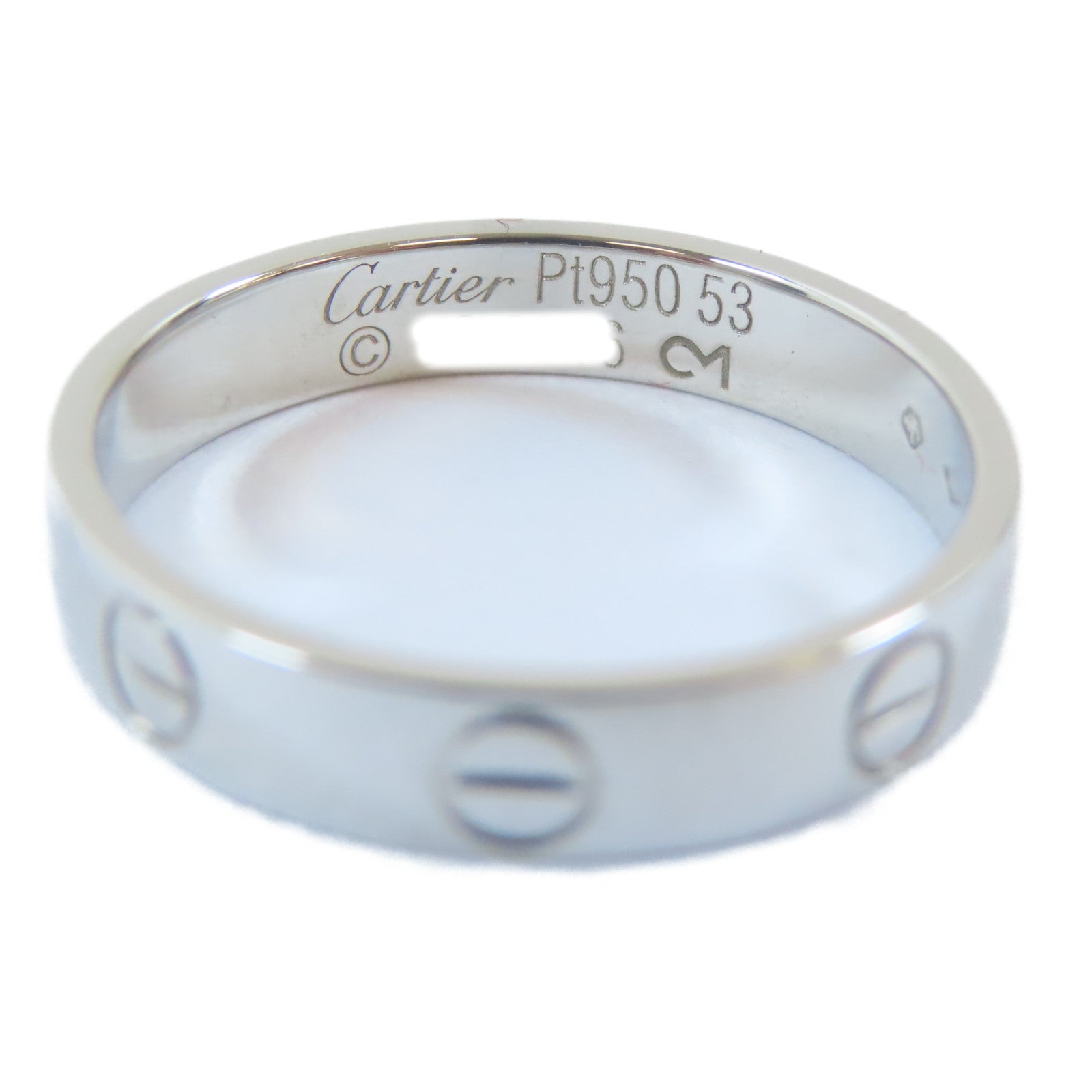 CARTIER 【激減優惠】PT950白金Love Wedding Band Ring戒指Cartier#53/US#6.5