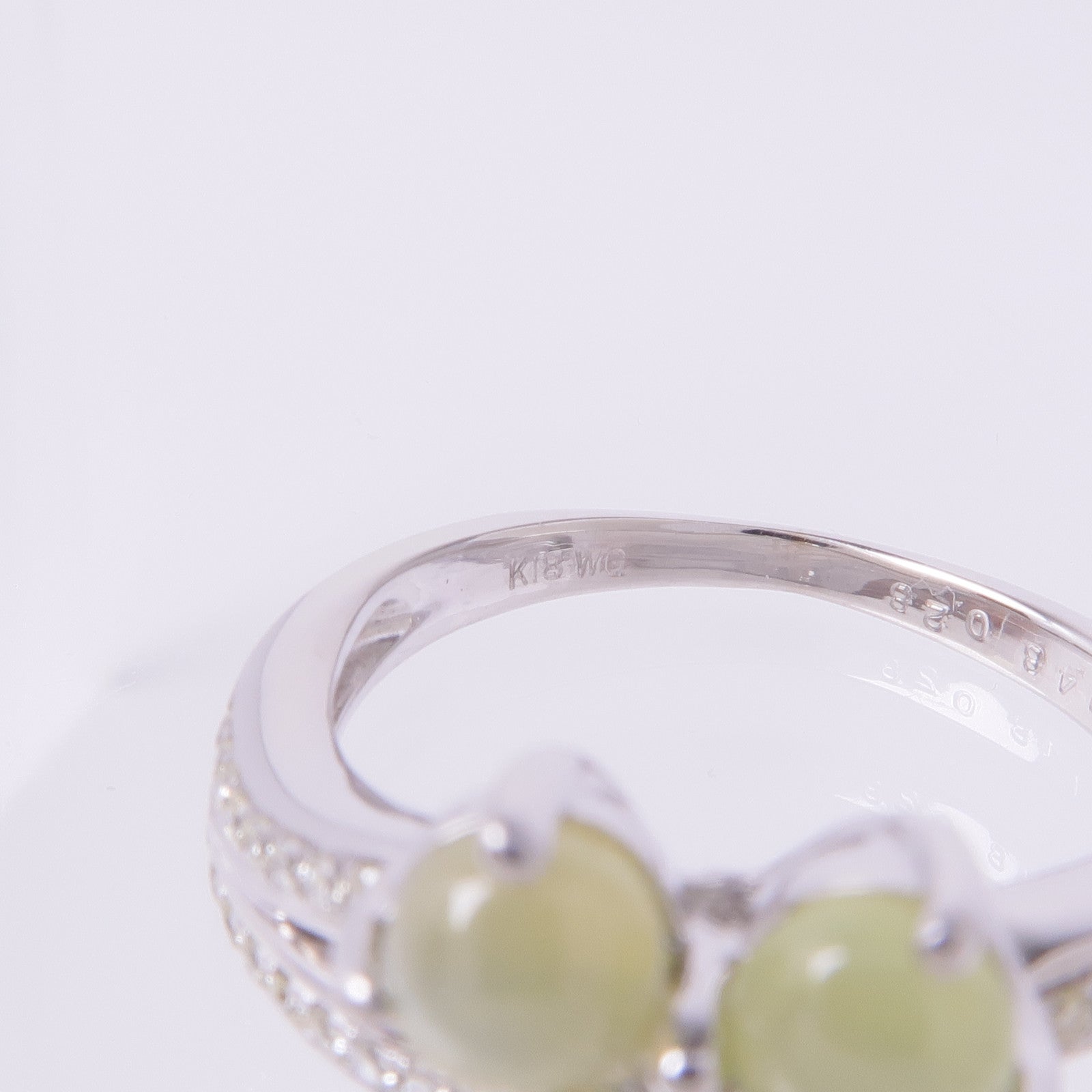 JEWELRY 18K白金Cat's Eye Diamond Ring貓眼石/鑽石戒指US#6