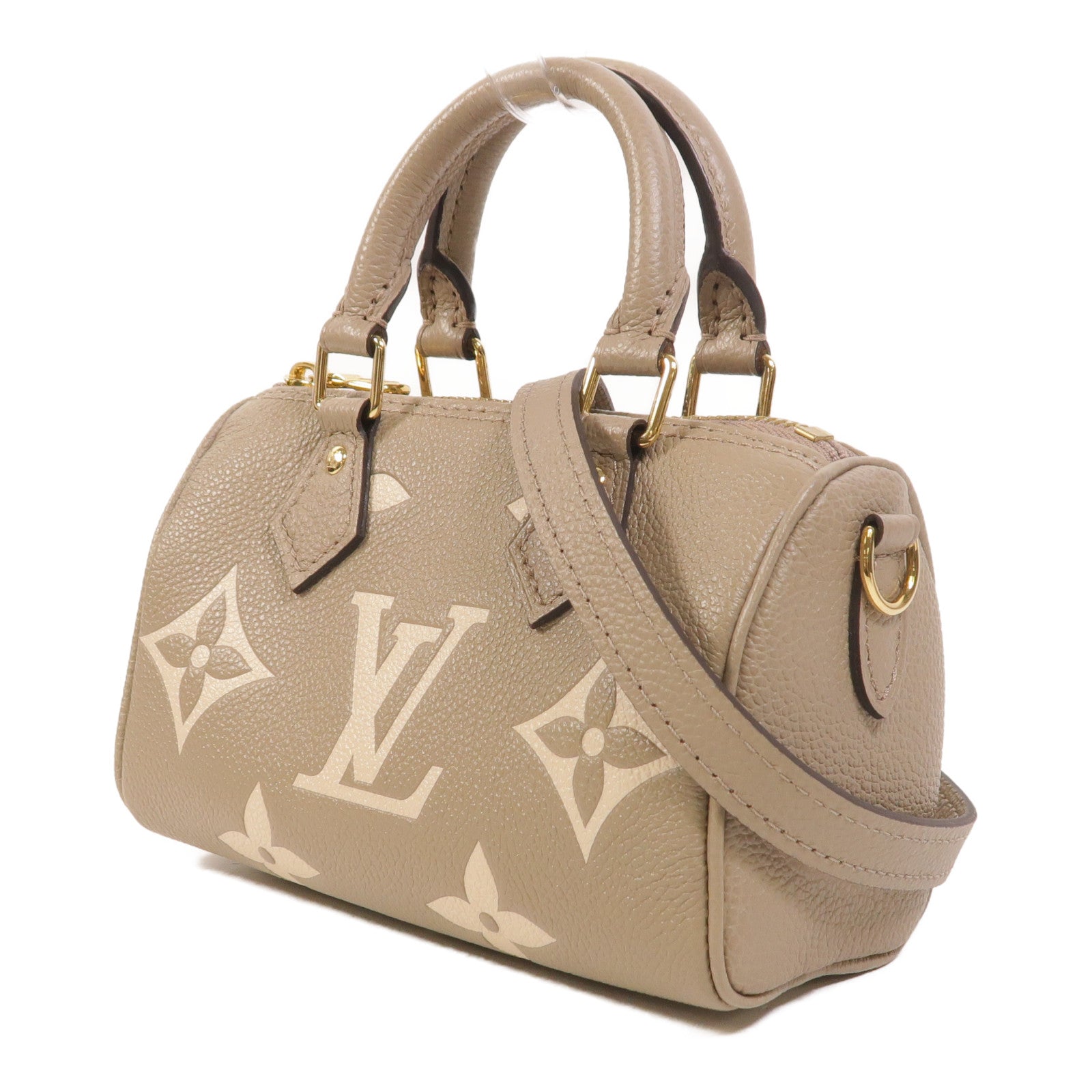 LOUIS VUITTON Monogram Empreinte Nano Speedy金扣手挽肩背兩用袋