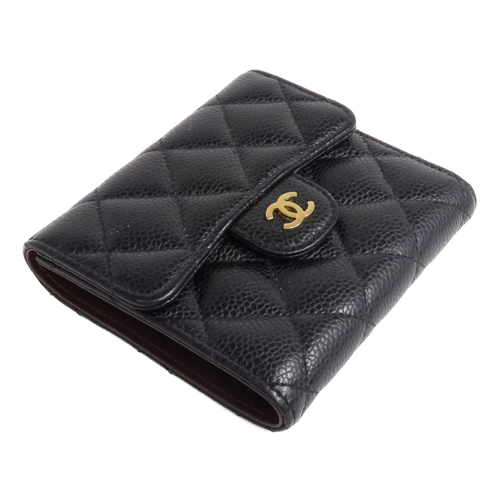 CHANEL 牛皮皮革Wallet金扣錢包