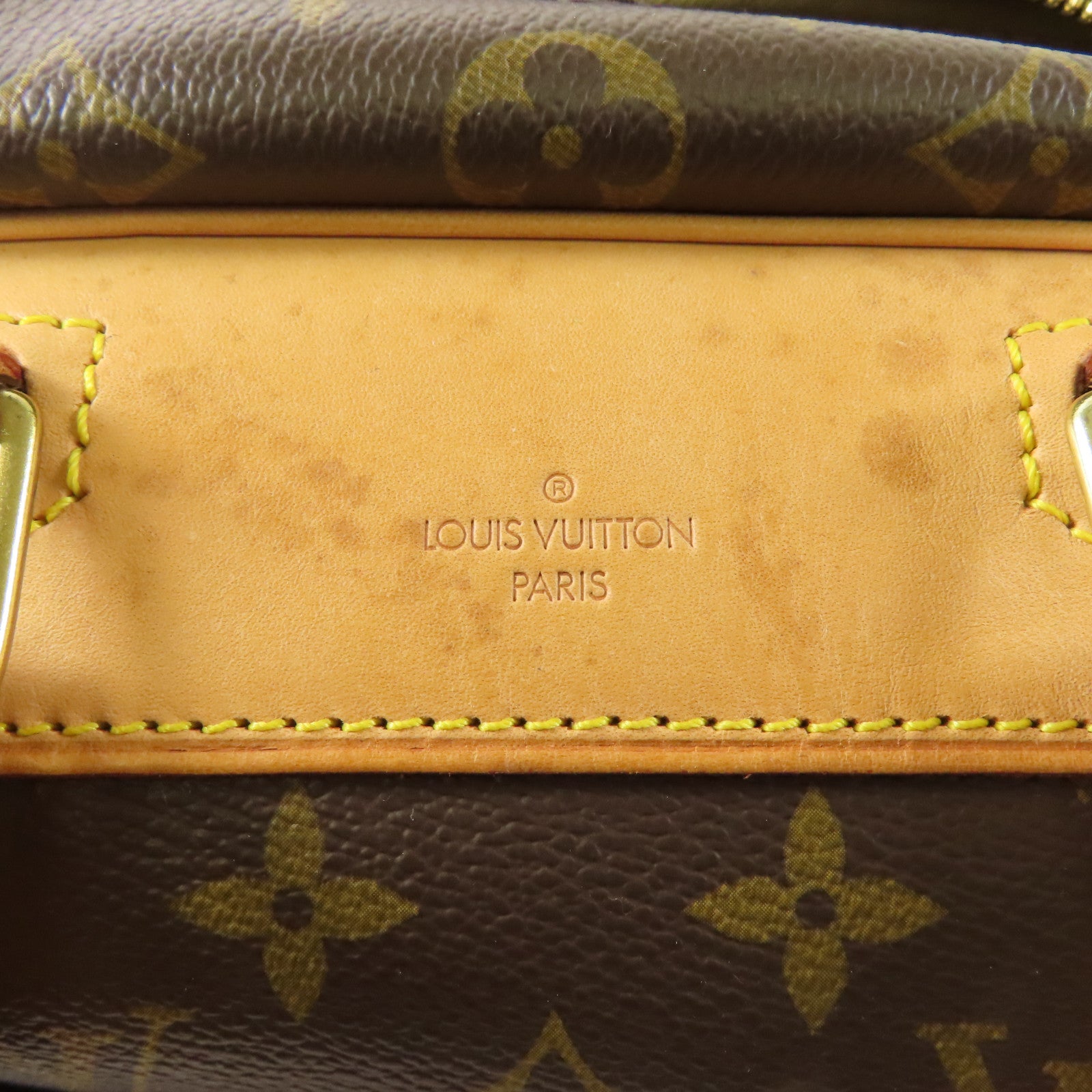 LOUIS VUITTON【激減優惠】 Monogram Deauville金扣手挽袋棕色