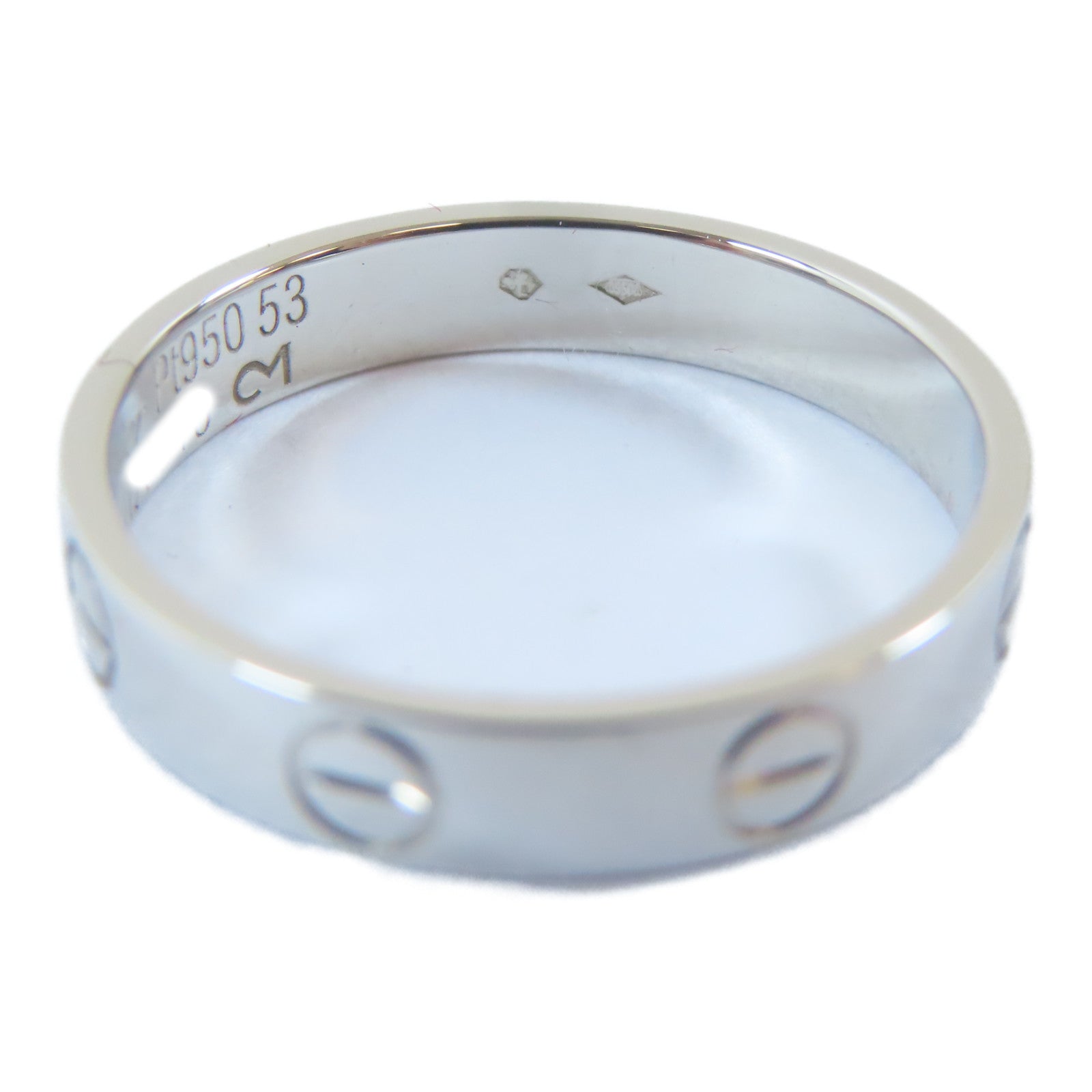 CARTIER 【激減優惠】PT950白金Love Wedding Band Ring戒指Cartier#53/US#6.5