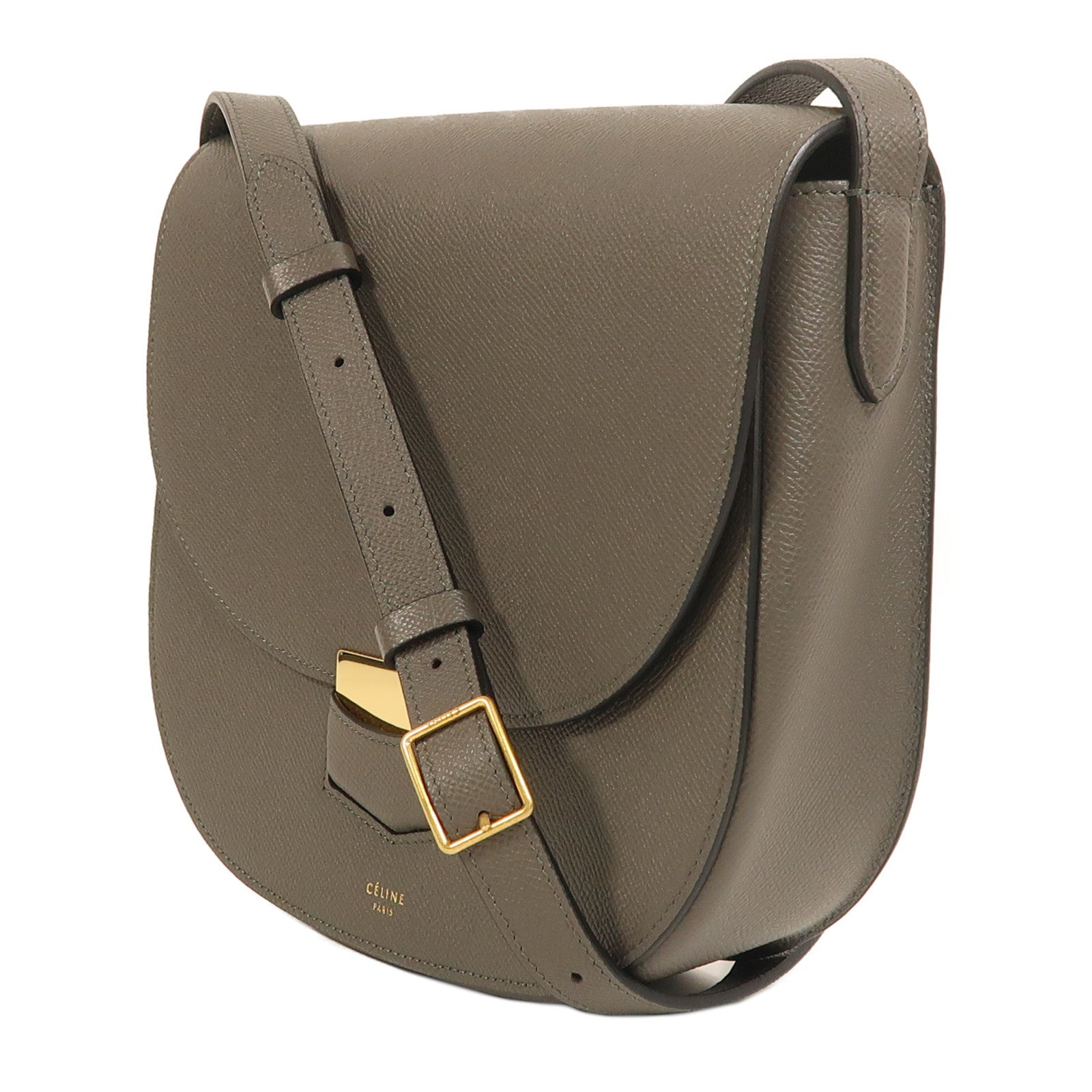 CELINE 牛皮皮革Trotteur金扣肩背袋