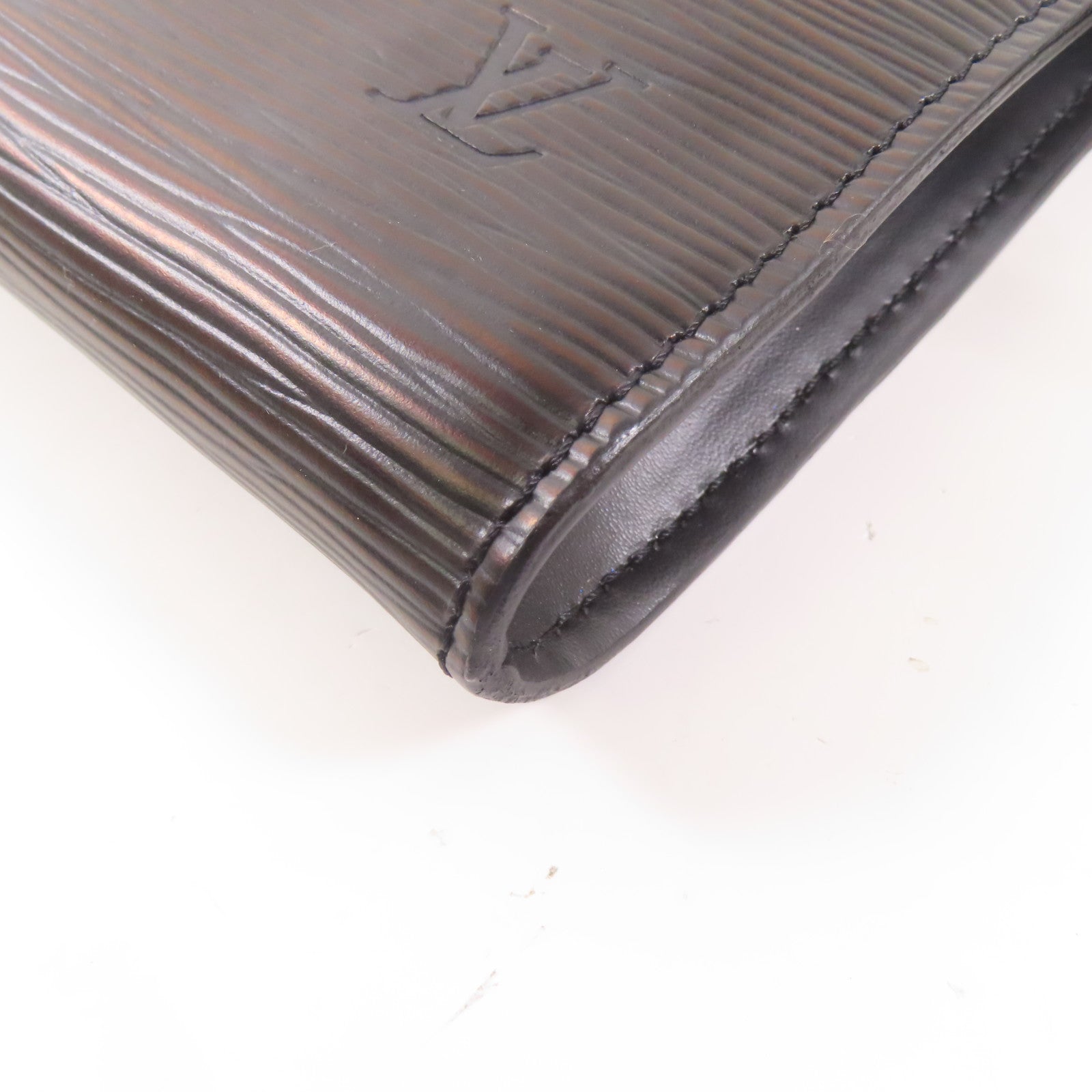 LOUIS VUITTON Epi Pochette Accessories Pouch金扣手挽袋黑色