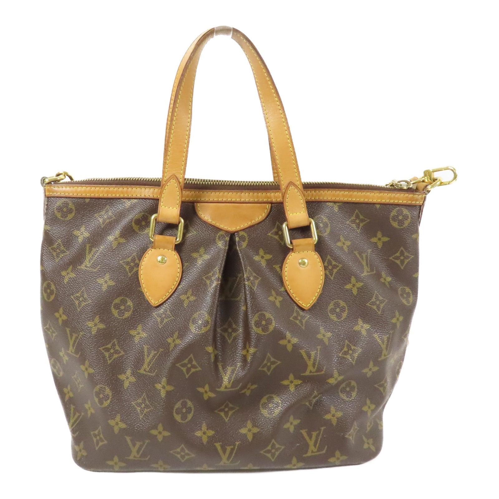 LOUIS VUITTON 【激減優惠】Monogram Palermo PM金扣手挽肩背兩用袋棕色