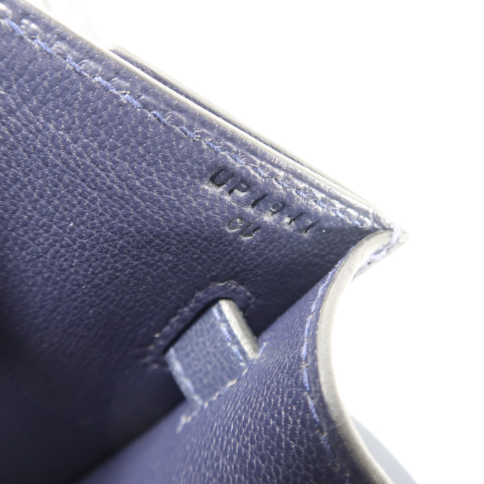 HERMES Woolycot/Togo皮革Kelly Depeches 25手拿包Navy