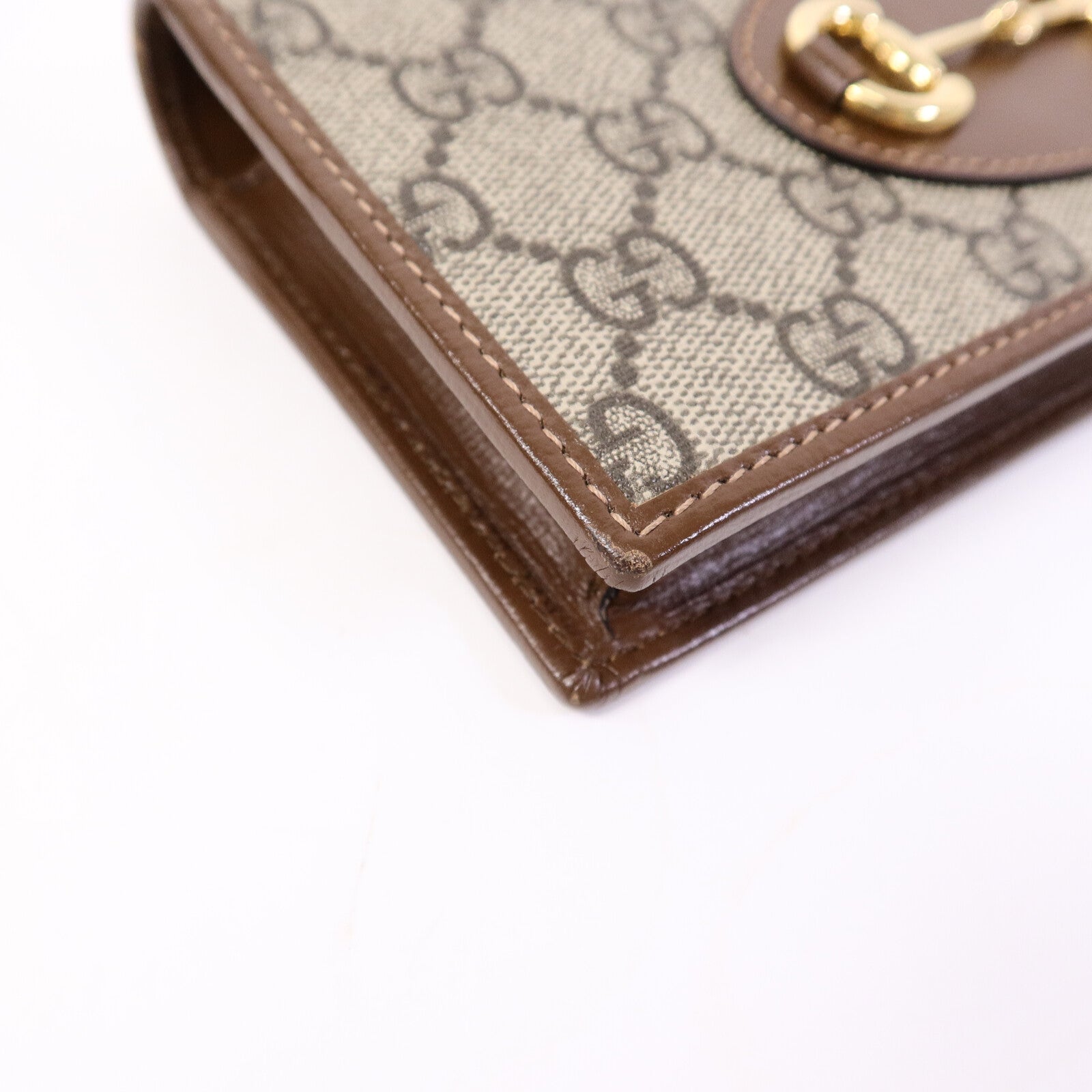 GUCCI 塗層帆布Horsebit1955 Wallet with Chain鏈帶肩背袋