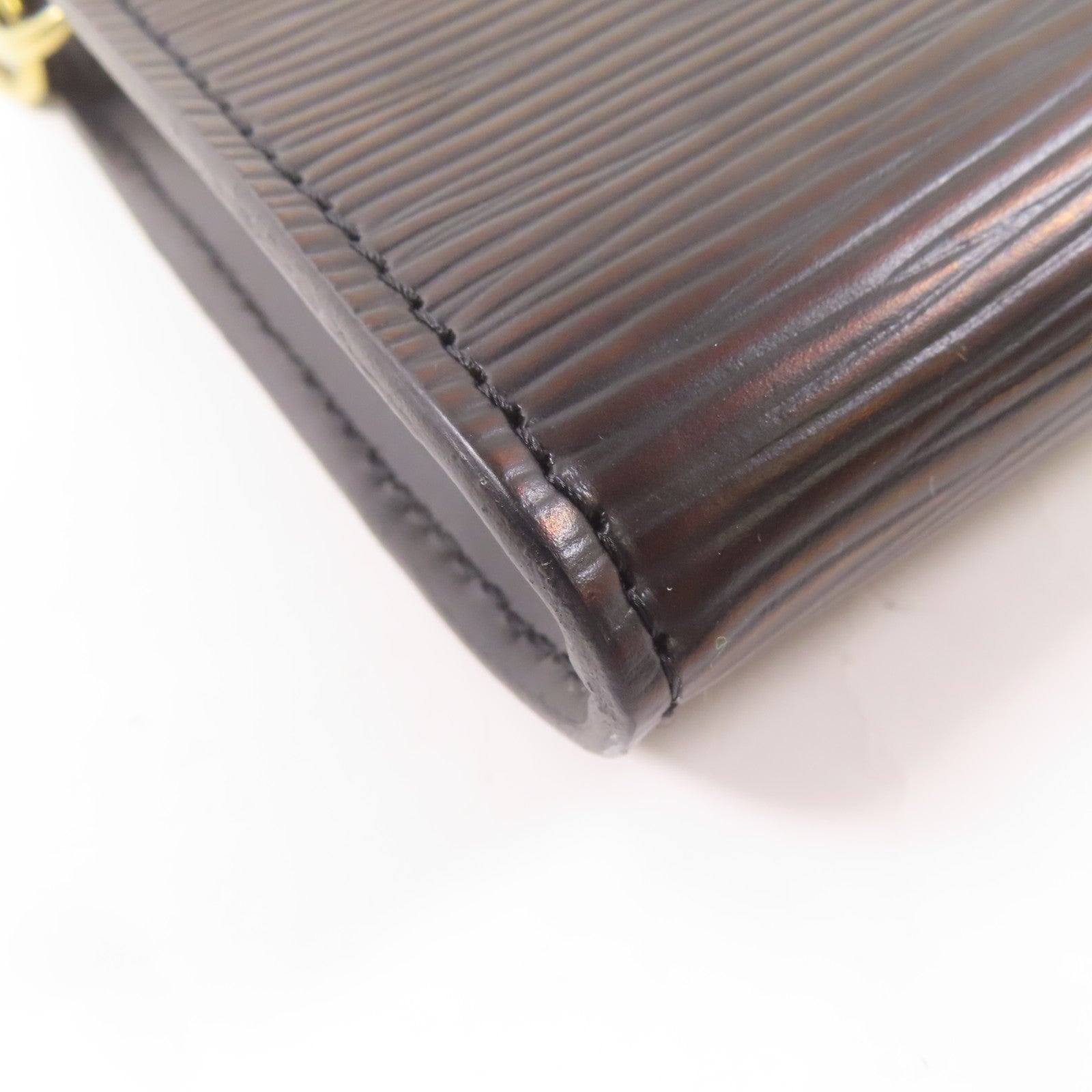 LOUIS VUITTON Epi Pochette Accessories Pouch金扣手挽袋黑色