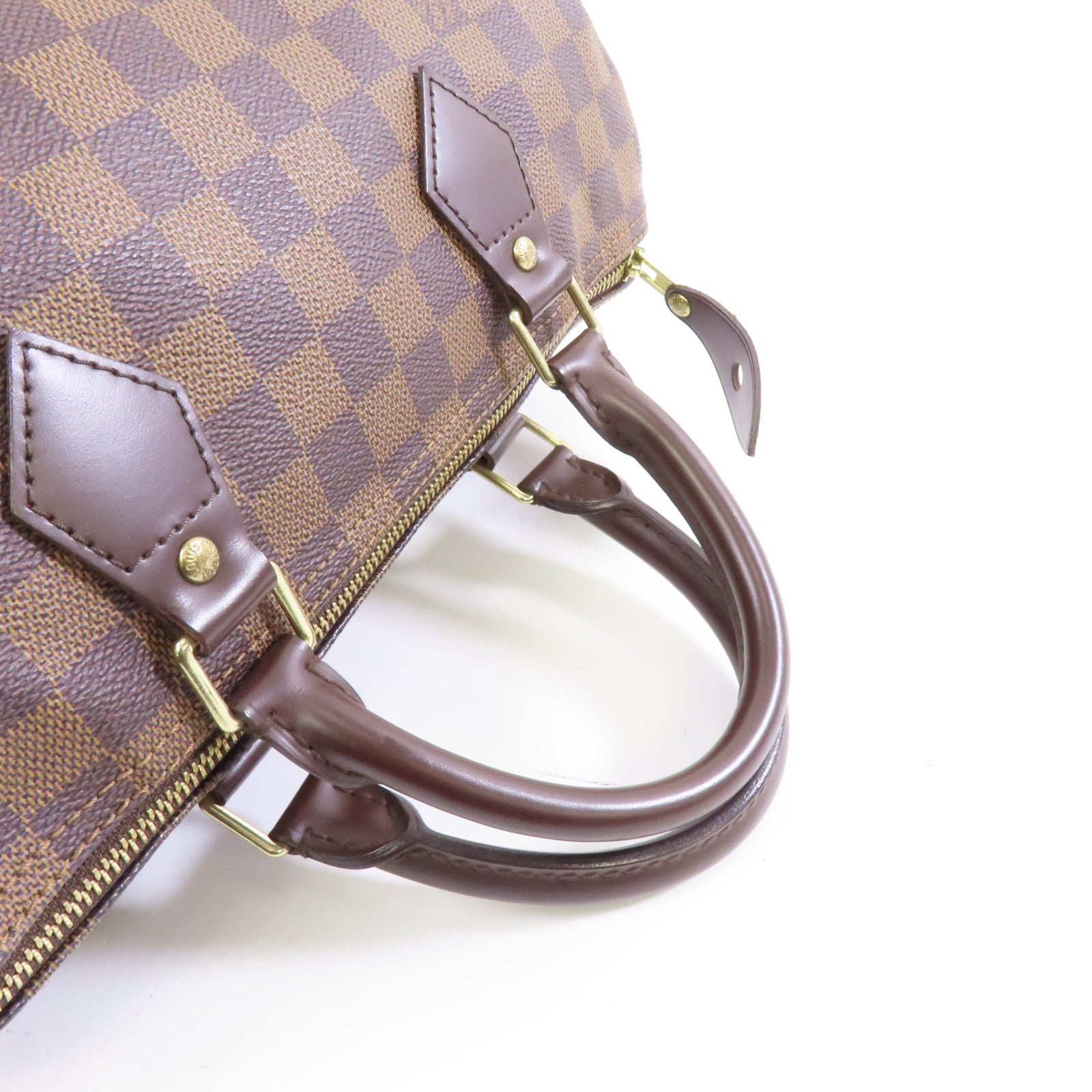 LOUIS VUITTON Damier Speedy 30金扣手挽袋啡色