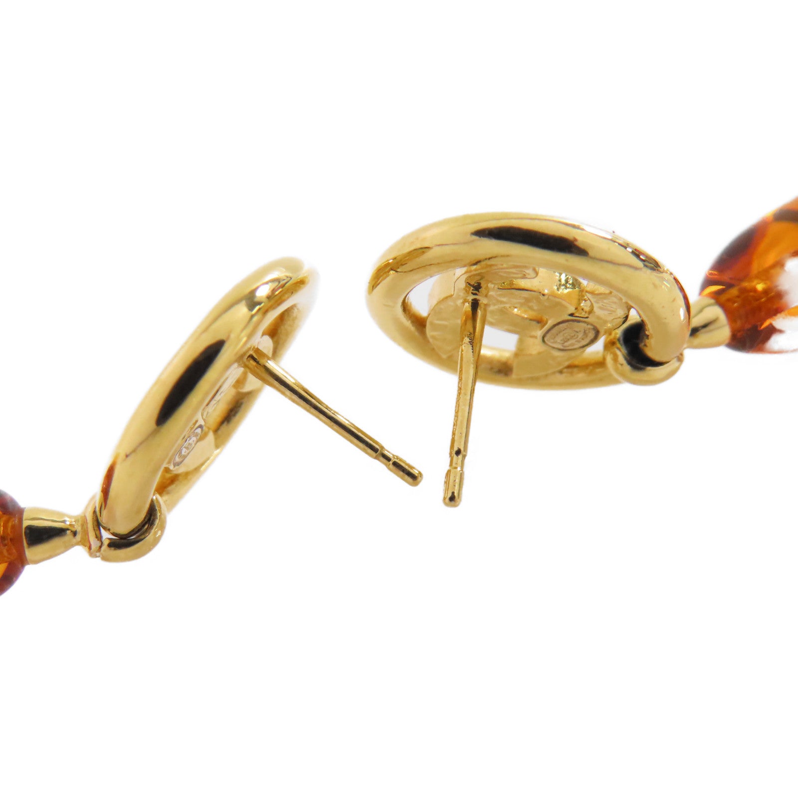 CHANEL【激減優惠】 金屬/PVC CC Earrings耳環金色/啡色