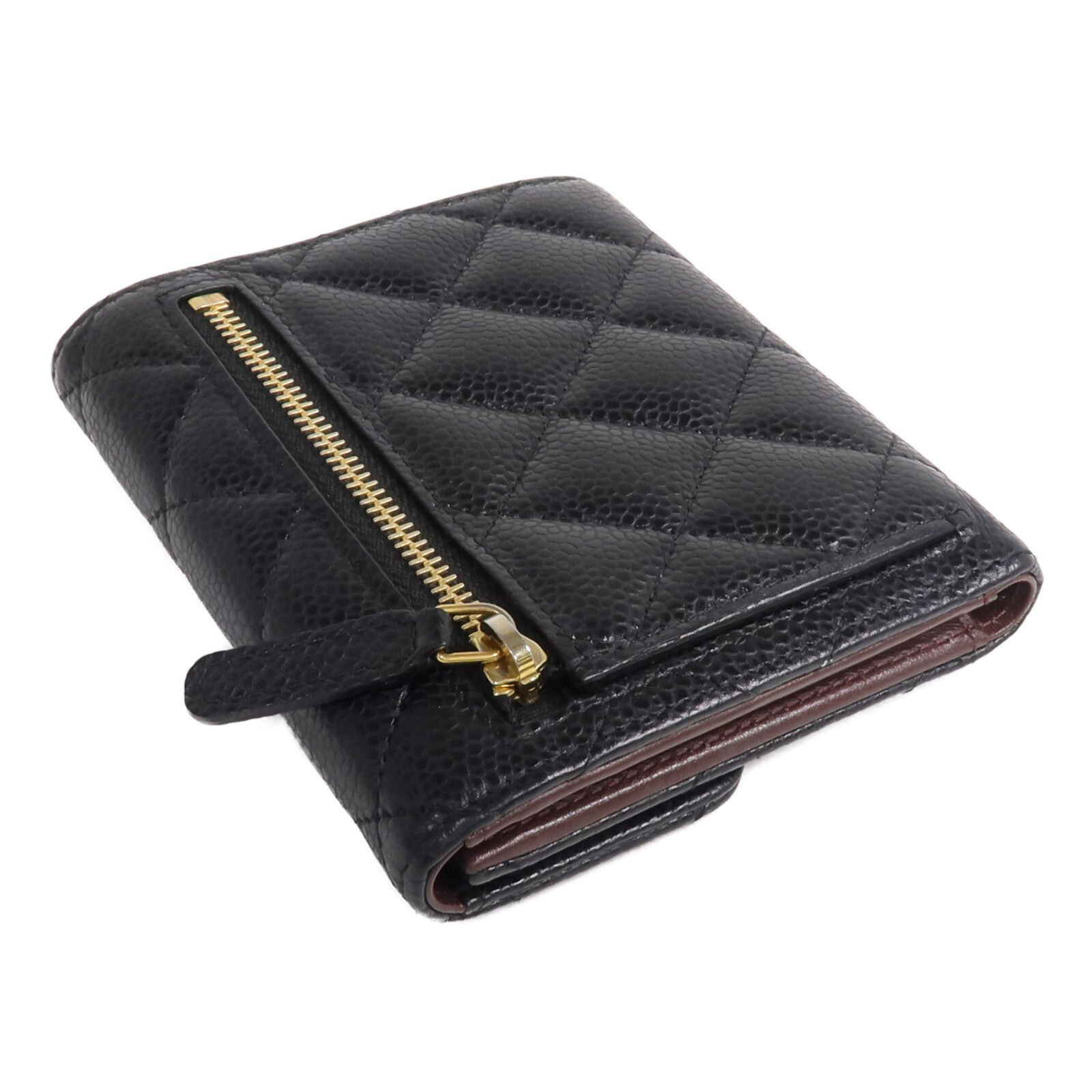 CHANEL 牛皮皮革Wallet金扣錢包