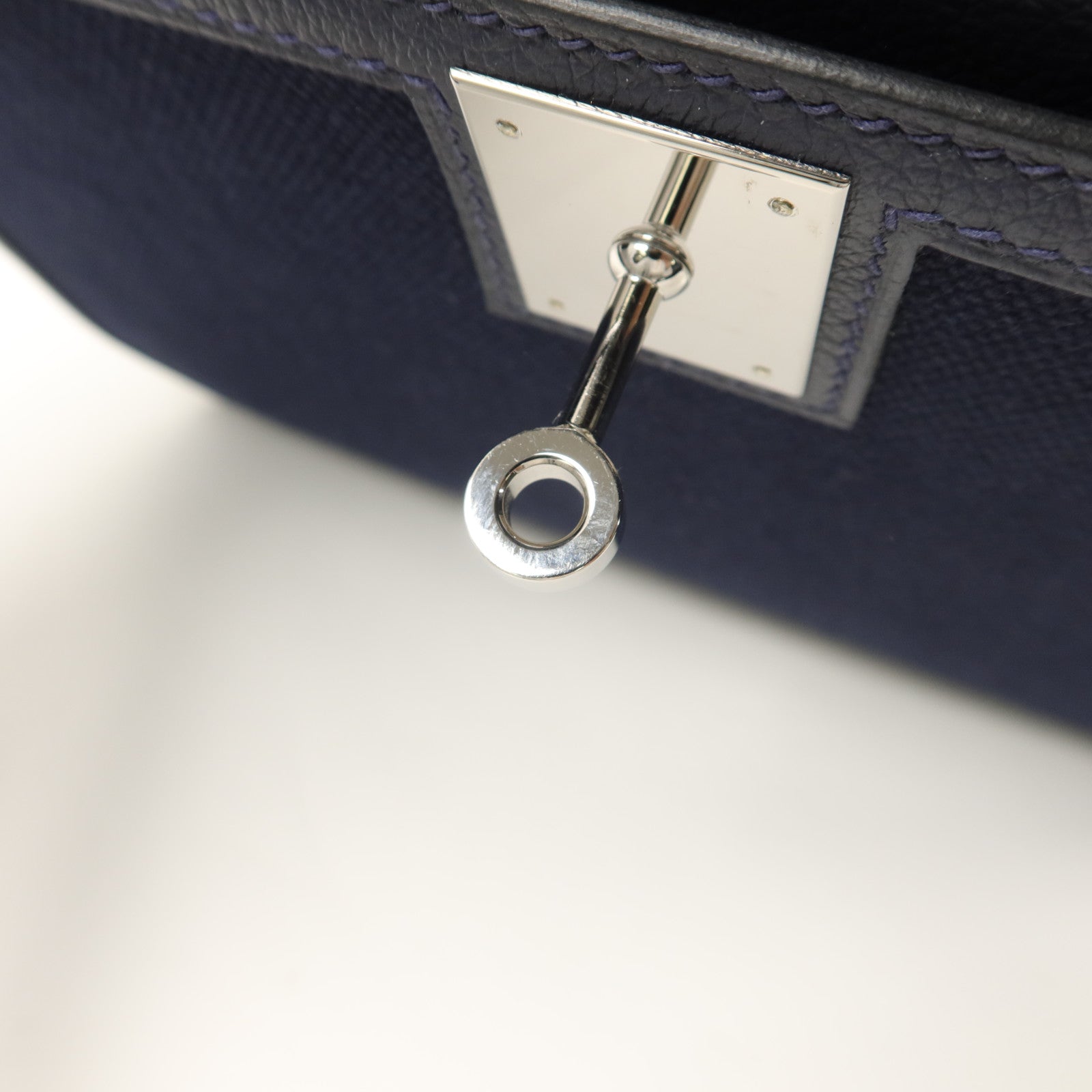 HERMES Woolycot/Togo皮革Kelly Depeches 25手拿包Navy