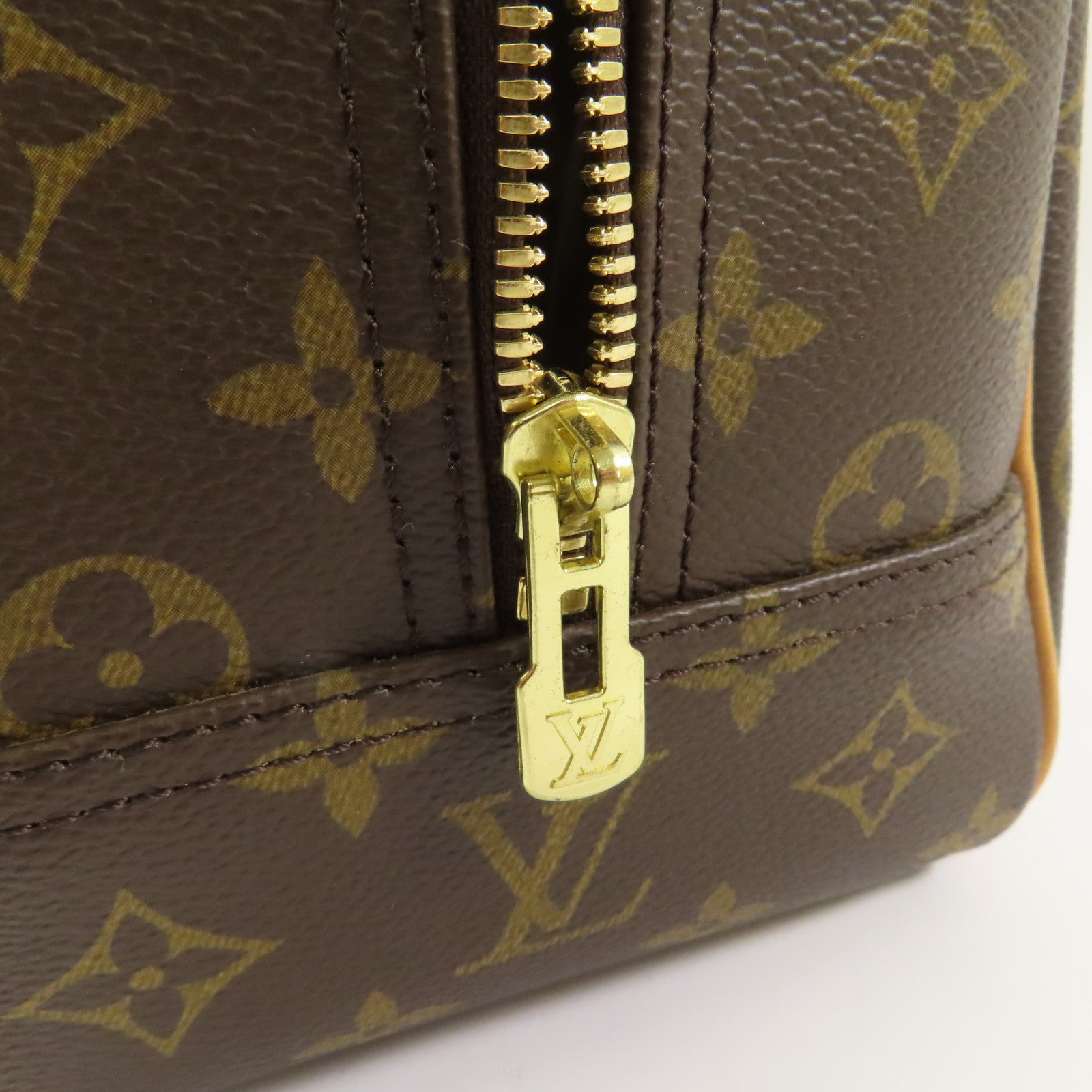 LOUIS VUITTON【激減優惠】 Monogram Deauville金扣手挽袋棕色