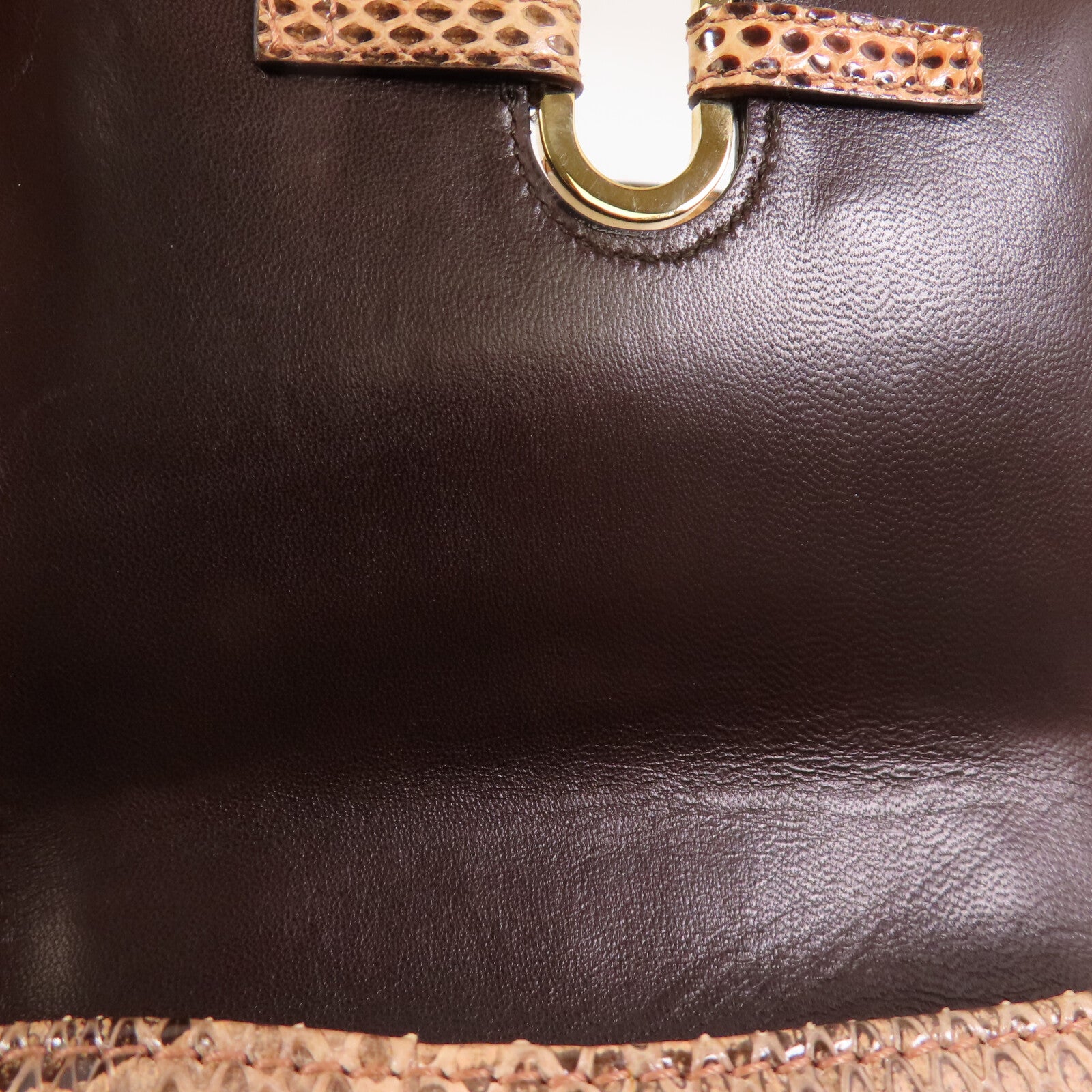 GUCCI 【激減優惠】蛇皮皮革Hand Bag金扣手挽袋