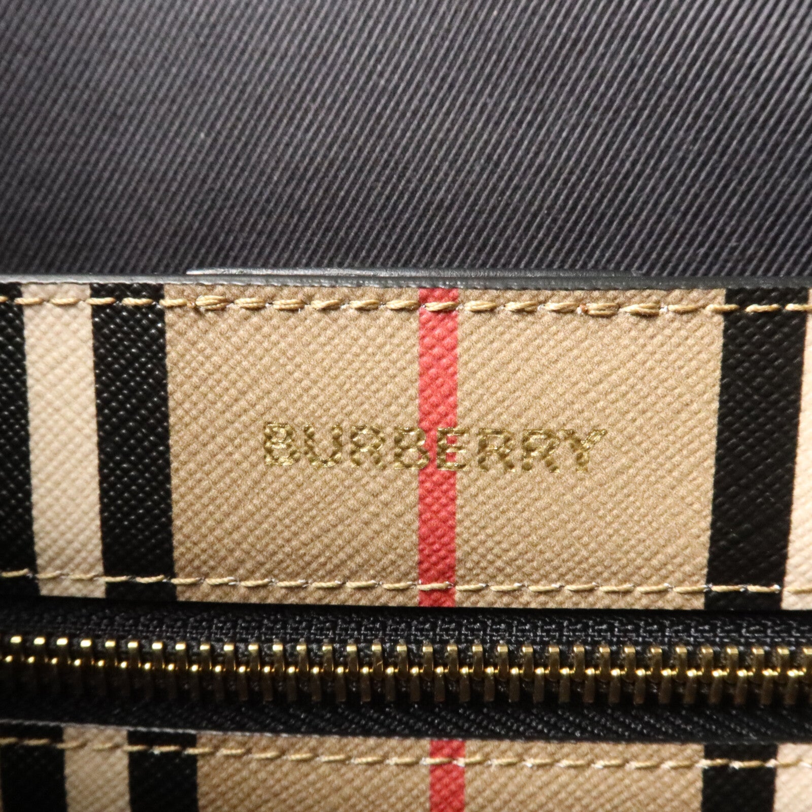 BURBERRY 塗層帆布Icon Stripe手挽袋