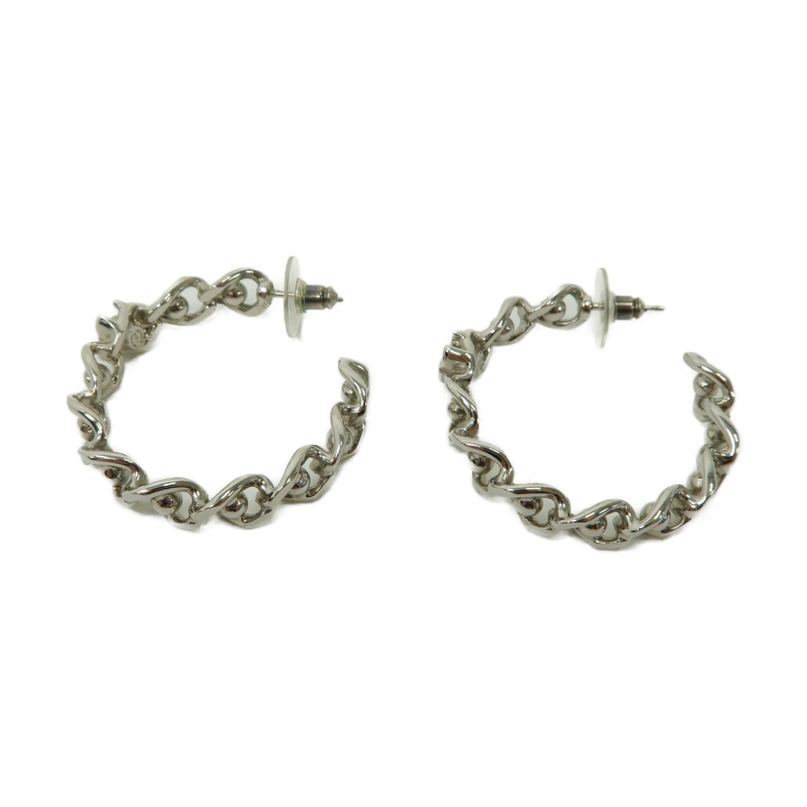 CHANEL 金屬Hoop Earrings耳環銀色