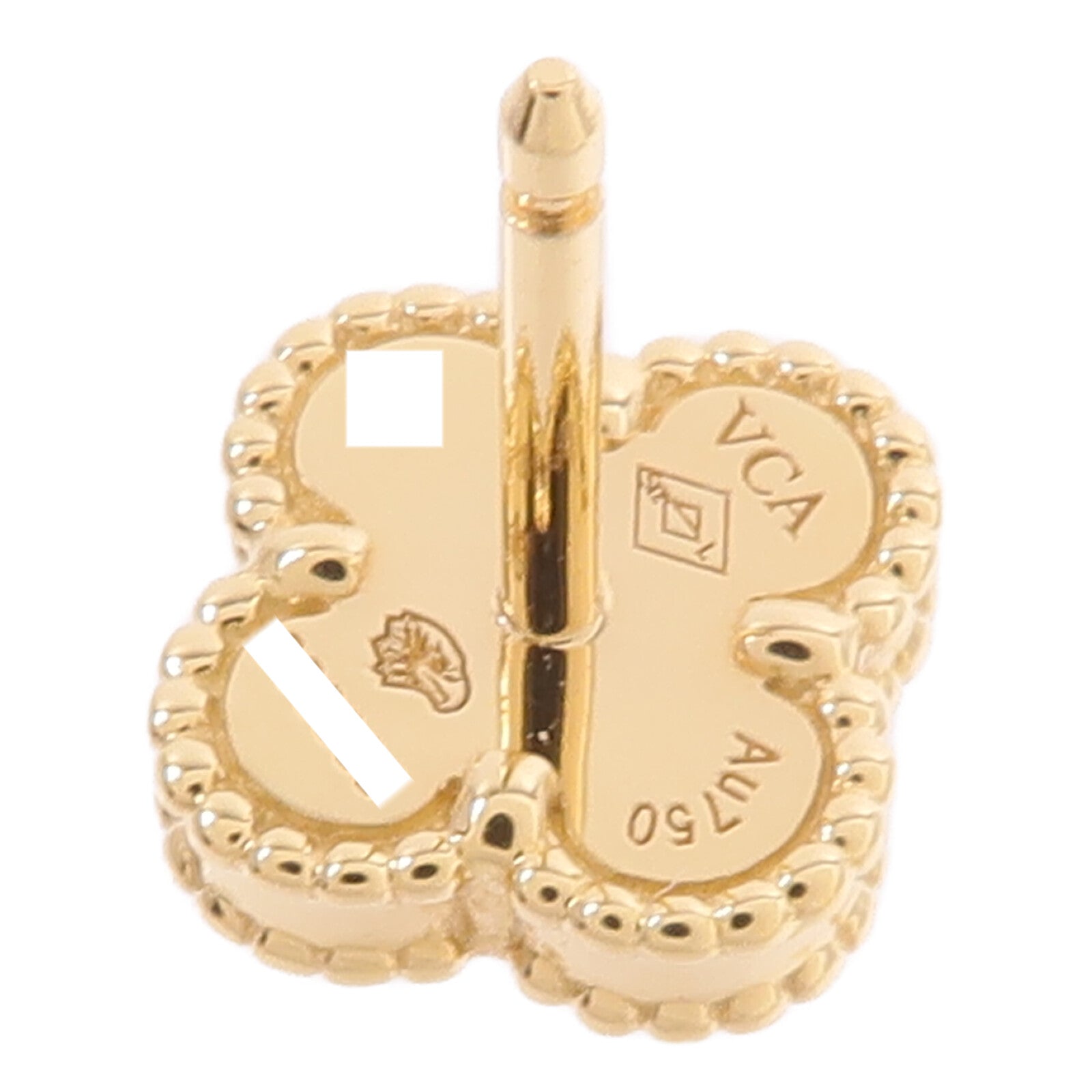 Van Cleef & Arpels 18K黃金Sweet Alhambra Earstuds縞瑪瑙耳環