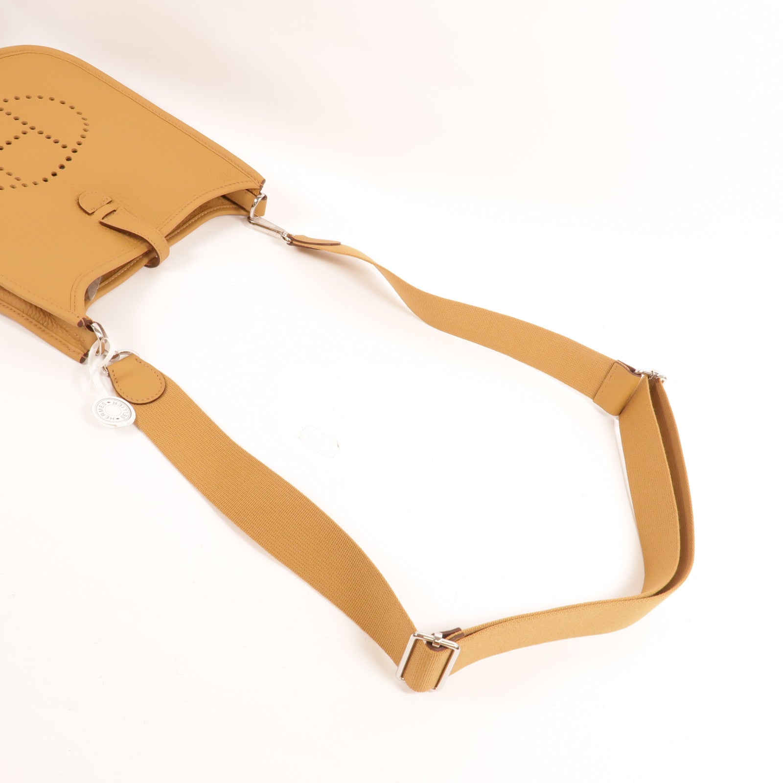 HERMES Clemence皮革Evelyne 23肩背袋Biscuit