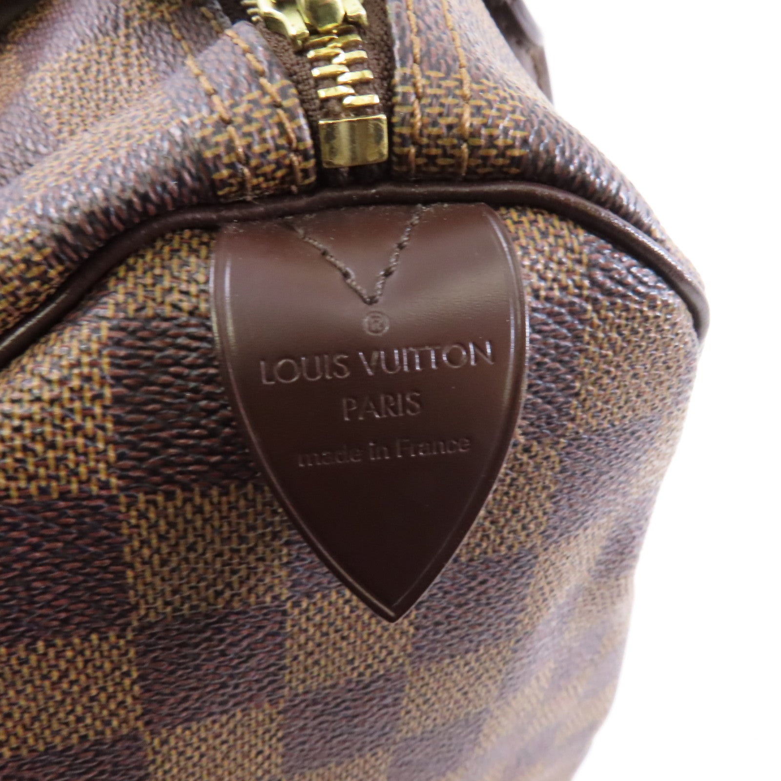 LOUIS VUITTON Damier Speedy 30金扣手挽袋啡色