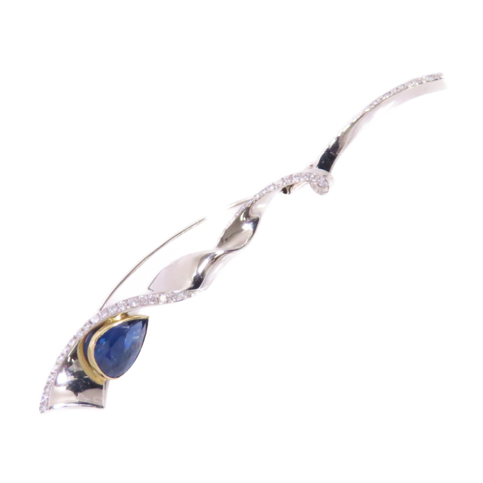 JEWELRY 【激減優惠】PT900鉑金/18K白金/2.84ct藍寶石/0.686ct鑚石Sapphire Diamond Brooch胸針