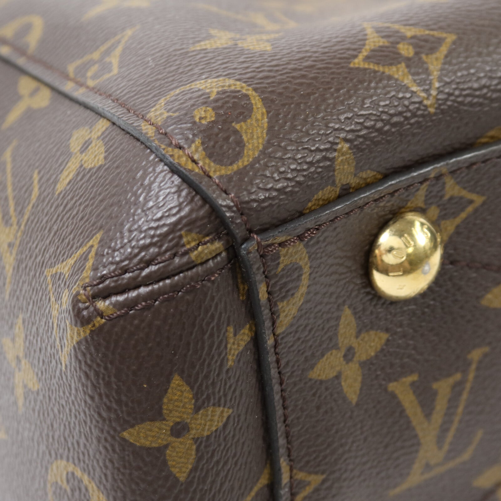 LOUIS VUITTON Monogram Montaigne BB金扣手挽肩背兩用袋棕色