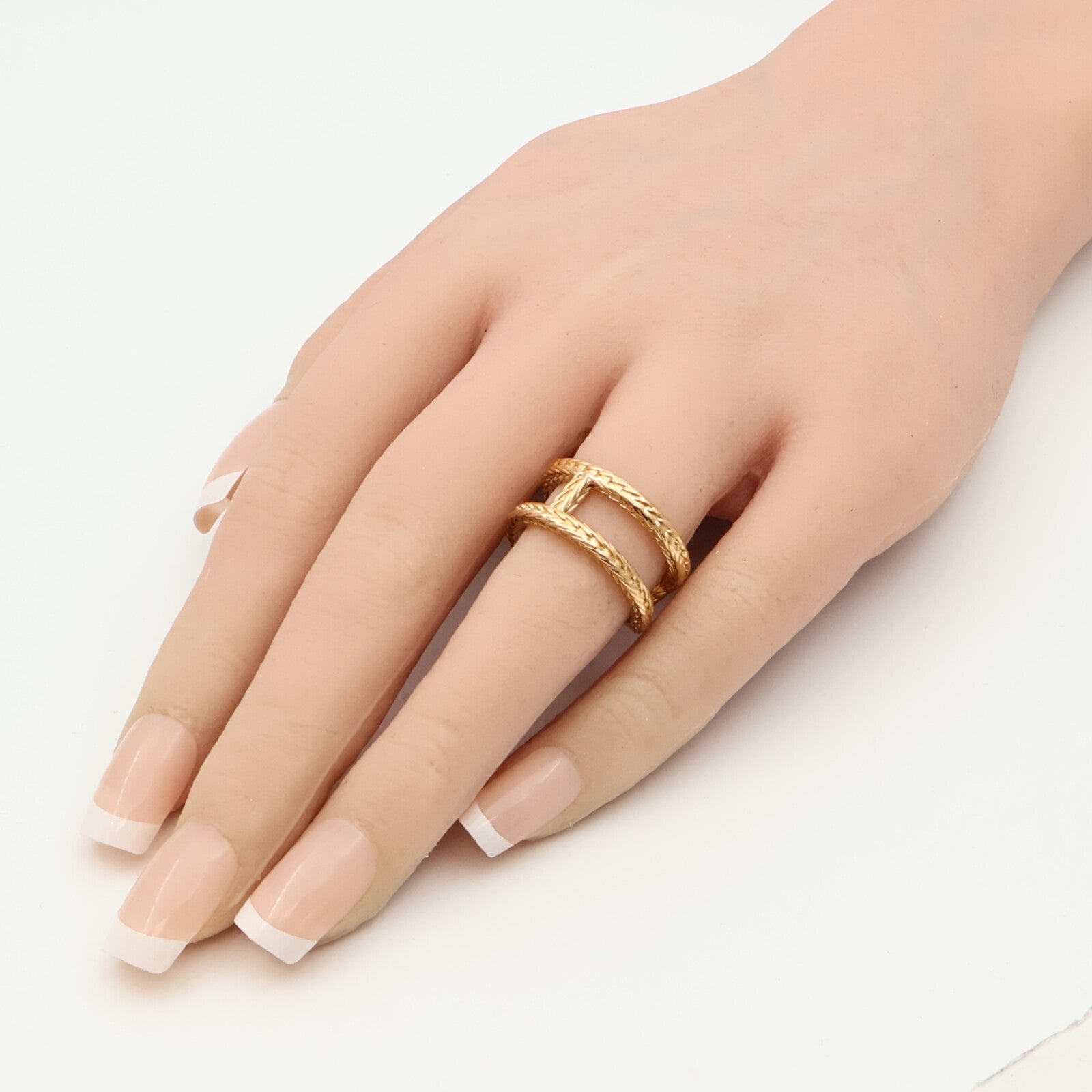 HERMES 18K黃金Chaine d'ancre Danae Ring戒指Hermes#51/US#5.75